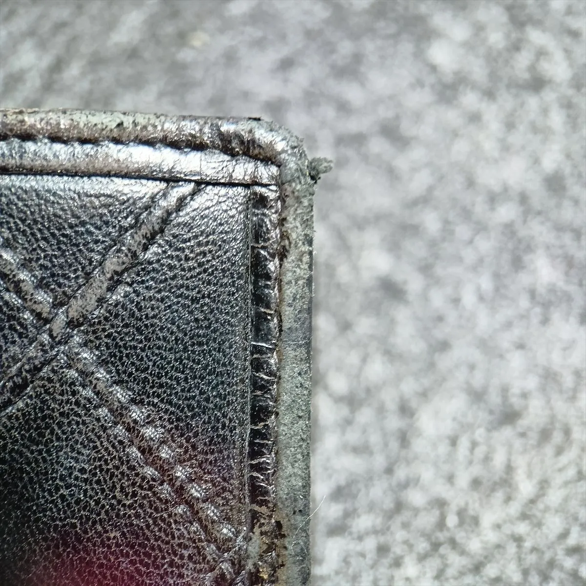 Bicolore Leather Long Wallet, Black with Gold Hardware — view 10