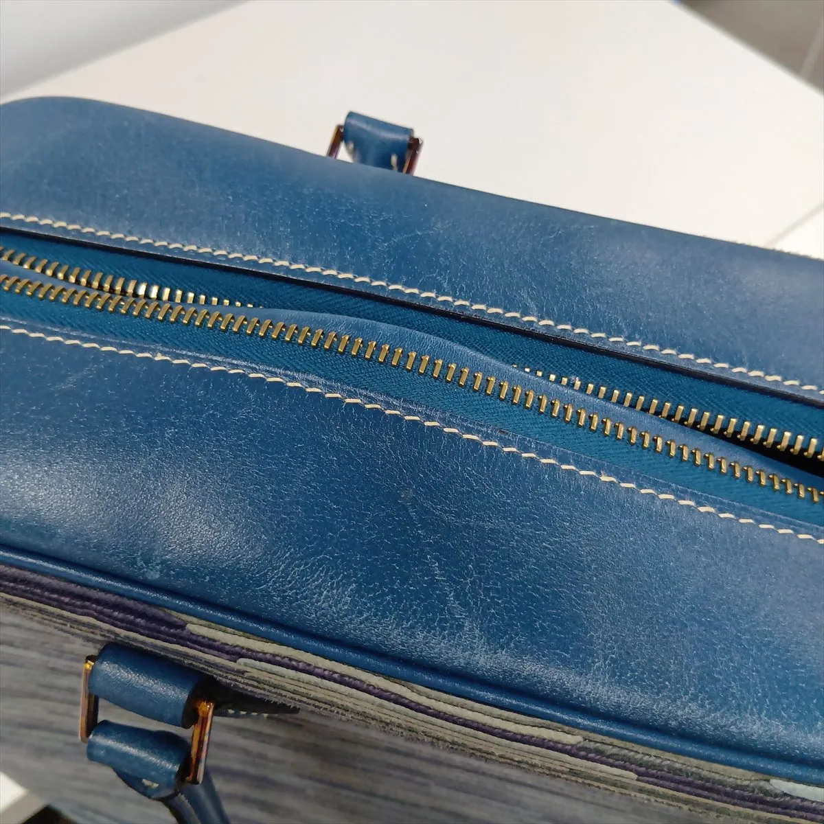 Plume 32 Vibrato x Leather Blue Thalassa Gold Hardware G:2003 — view 14