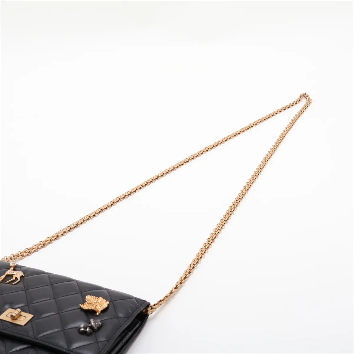2.55 Vintage Calf Chain Wallet Icon Black Gold Hardware 26676841 Serial Number 26 — view 5