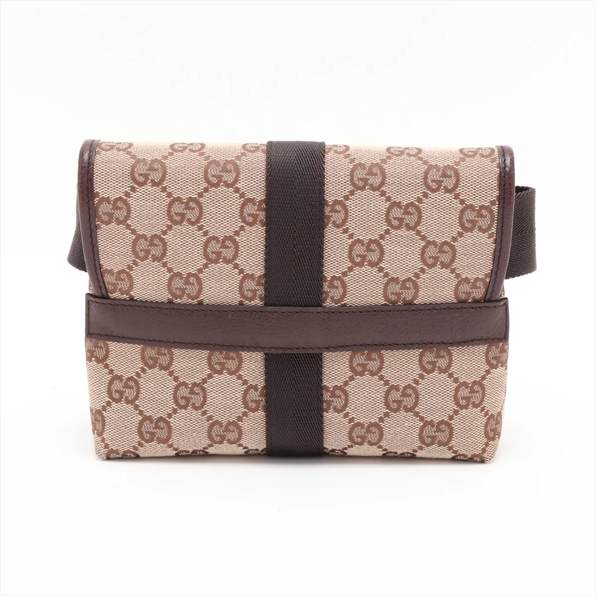 GG Canvas x Leather Waist Pouch Beige x Brown — view 2