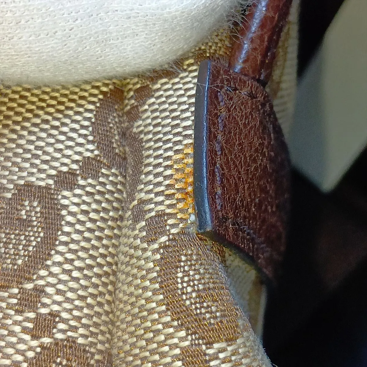 GG Canvas x Leather Waist Pouch Beige x Brown — view 13