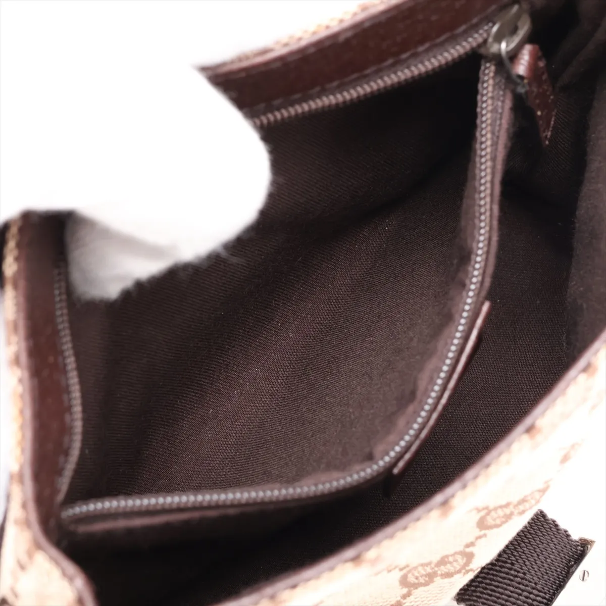 GG Canvas x Leather Waist Pouch Beige x Brown — view 7