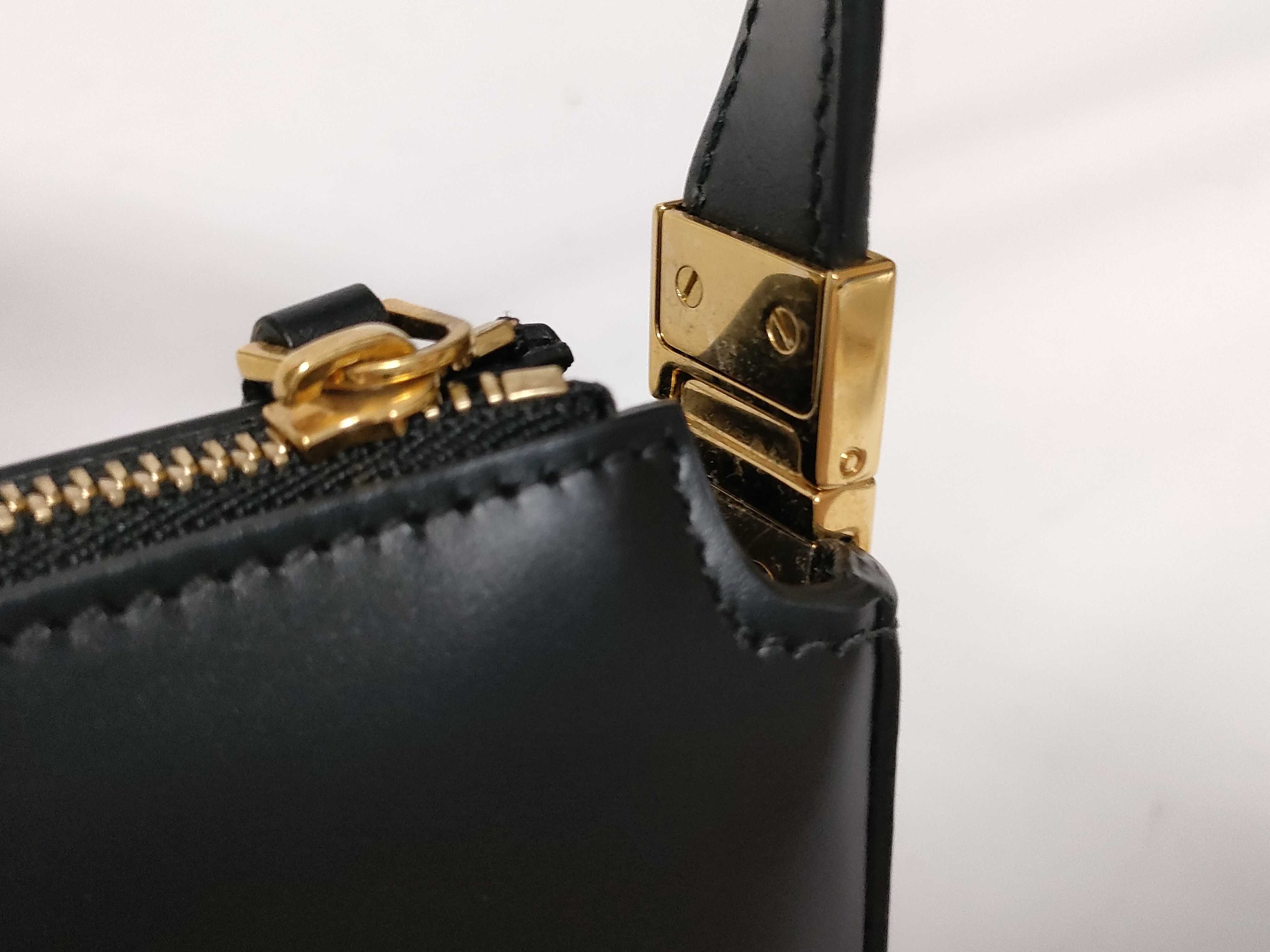 Olympia Leather Shoulder Bag, Black — view 8