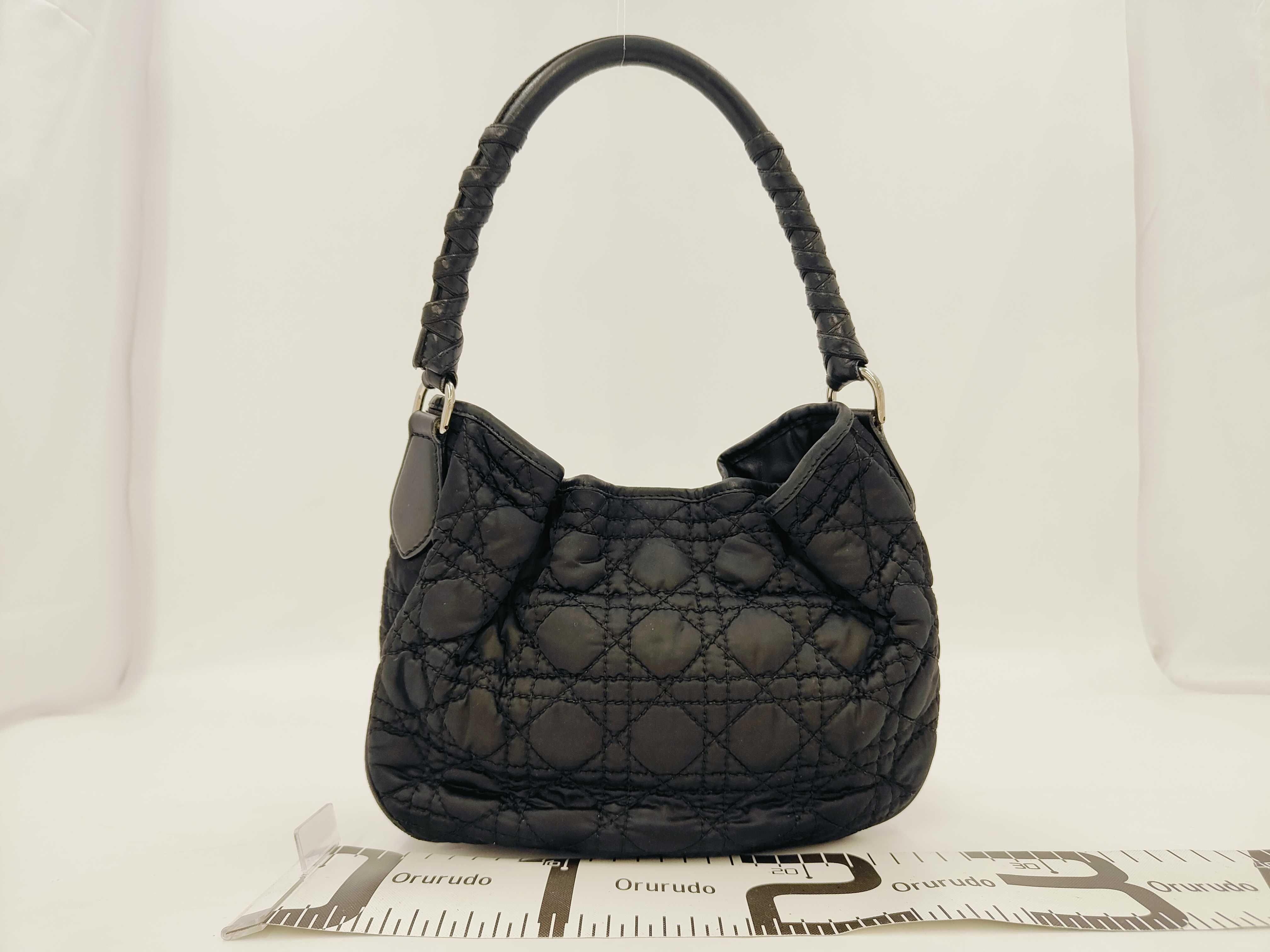 Cannage Nylon Handbag, Black — view 2
