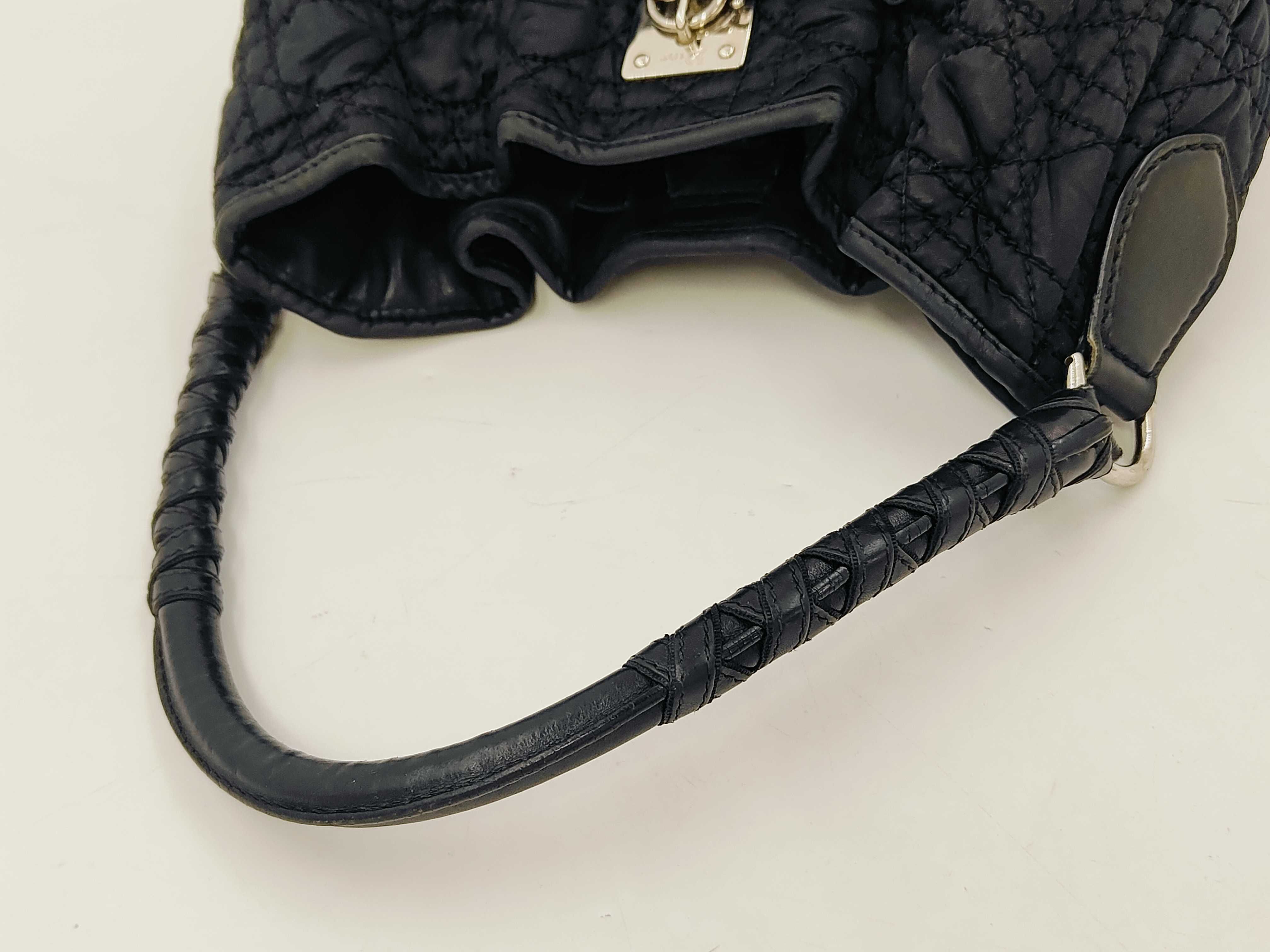 Cannage Nylon Handbag, Black — view 3