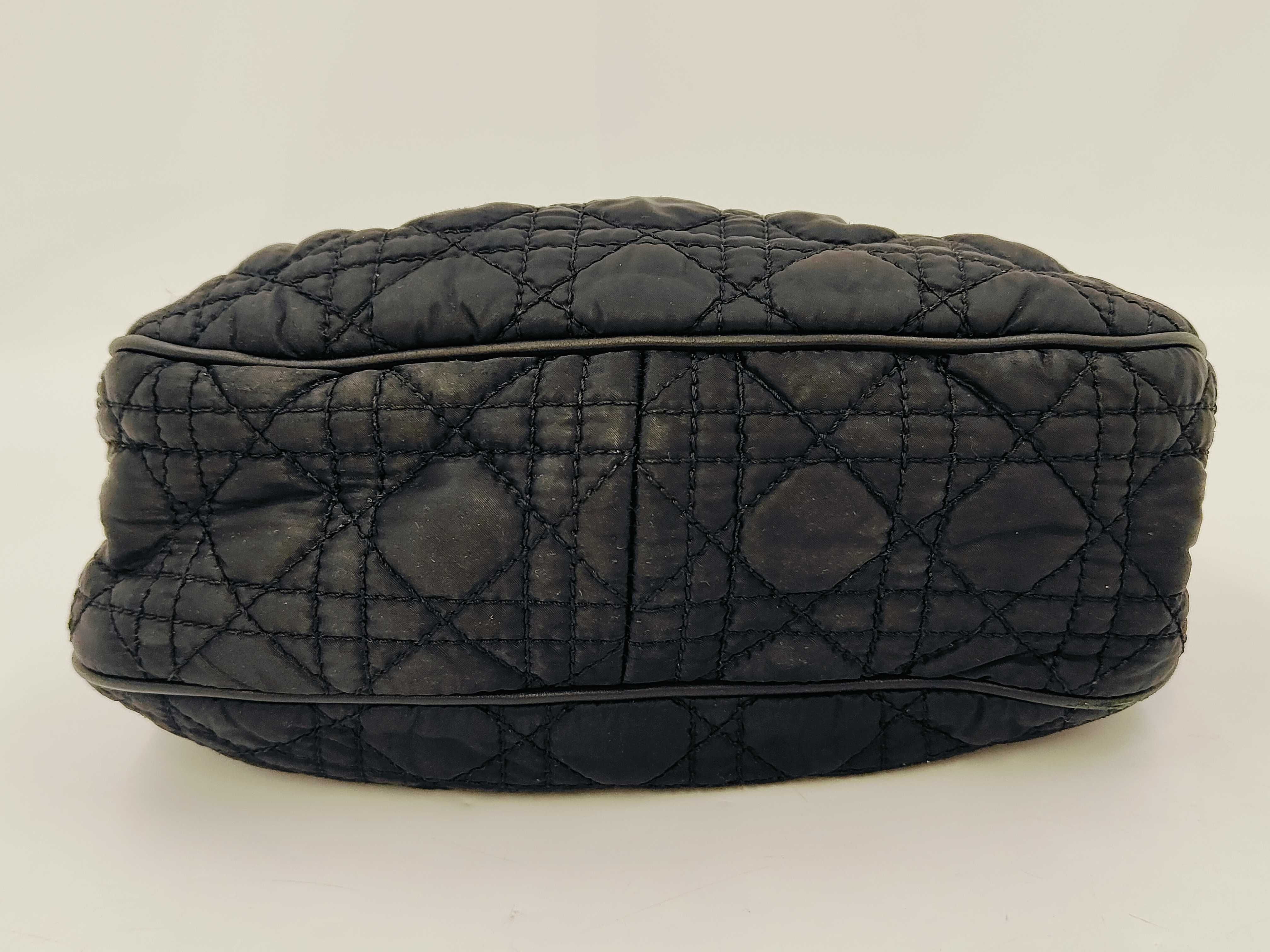 Cannage Nylon Handbag, Black — view 6