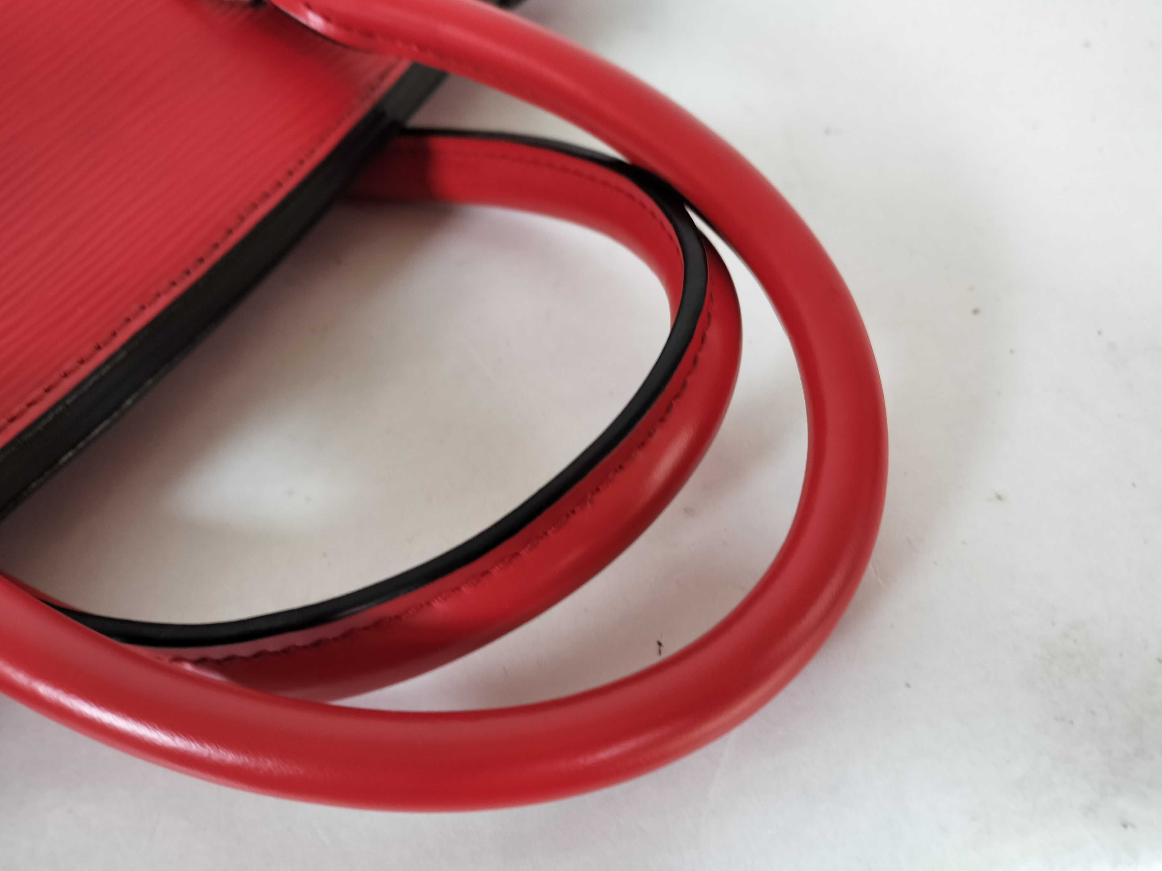 Epi Leather Phoenix Coquelicot Handbag with Silver Hardware (CA3195) — view 4