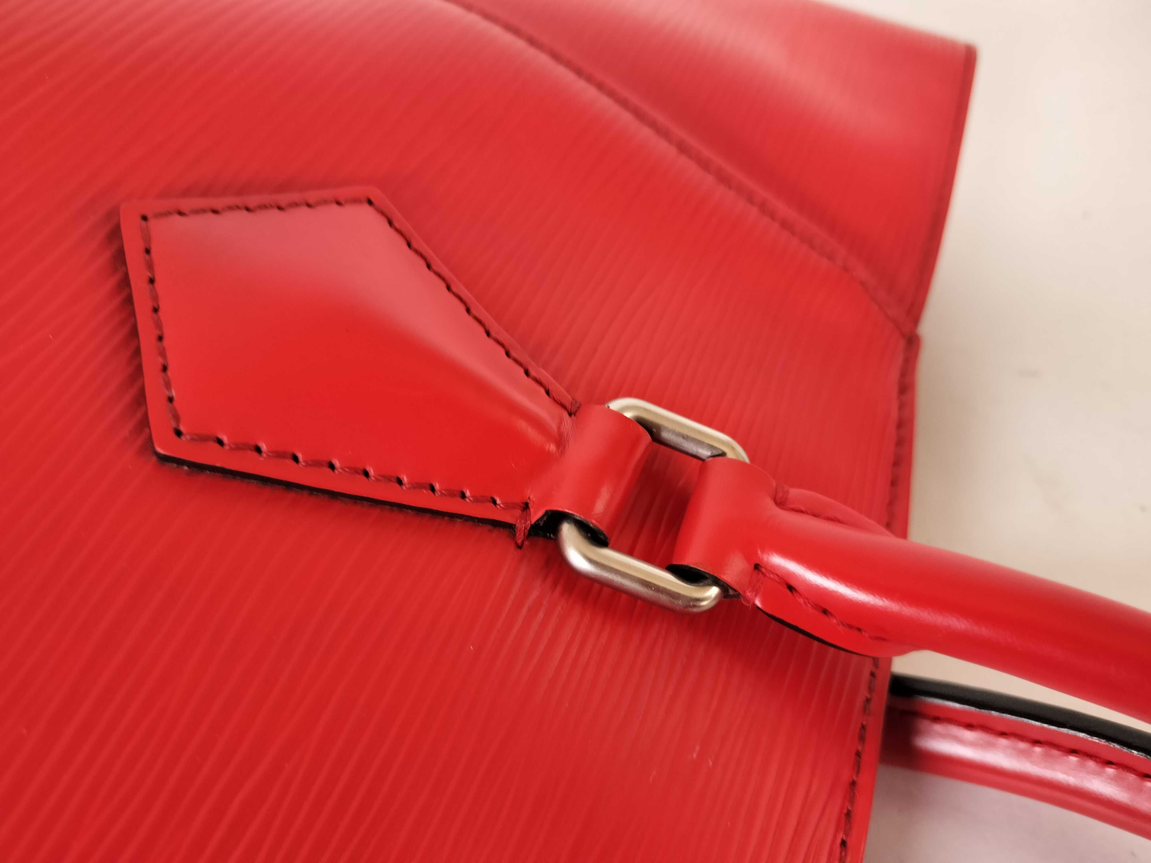 Epi Leather Phoenix Coquelicot Handbag with Silver Hardware (CA3195) — view 5