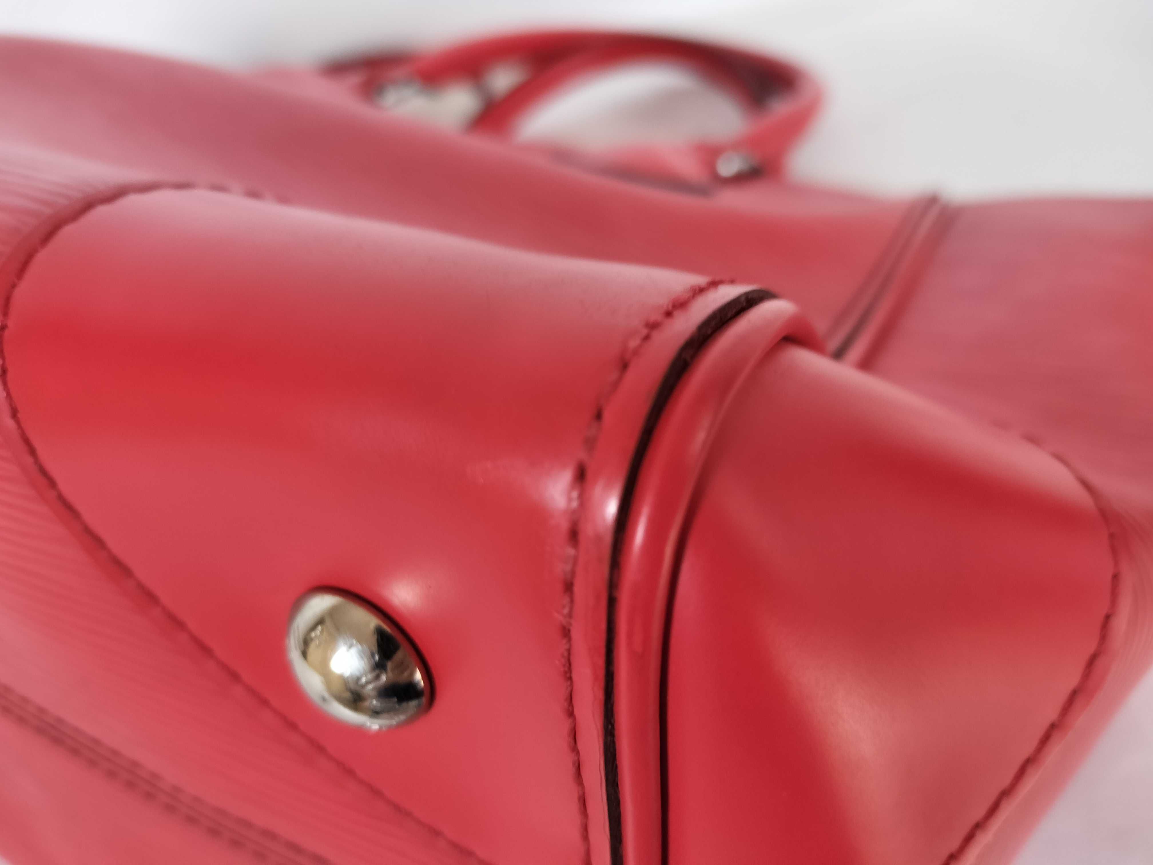 Epi Leather Phoenix Coquelicot Handbag with Silver Hardware (CA3195) — view 6
