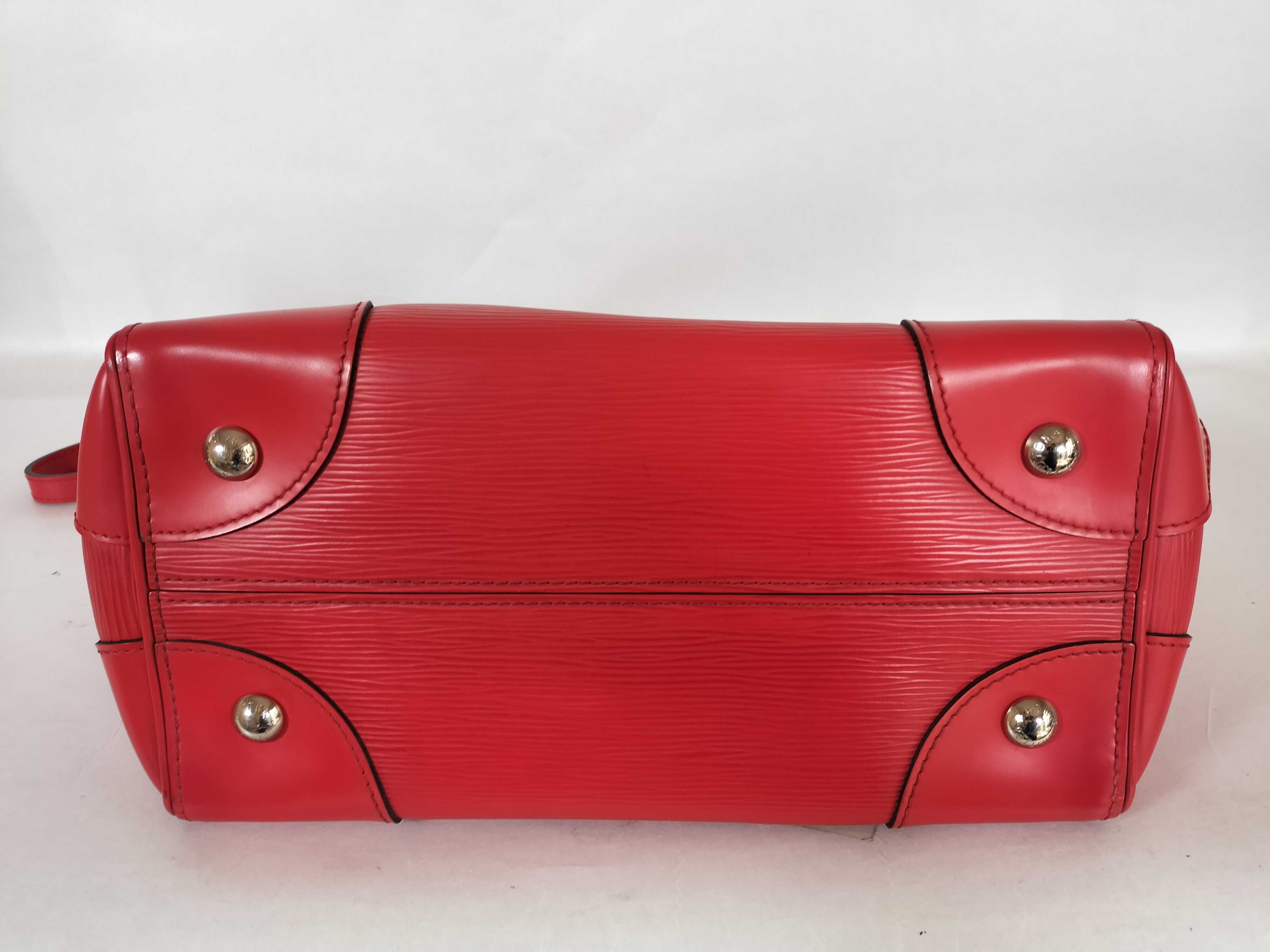 Epi Leather Phoenix Coquelicot Handbag with Silver Hardware (CA3195) — view 7