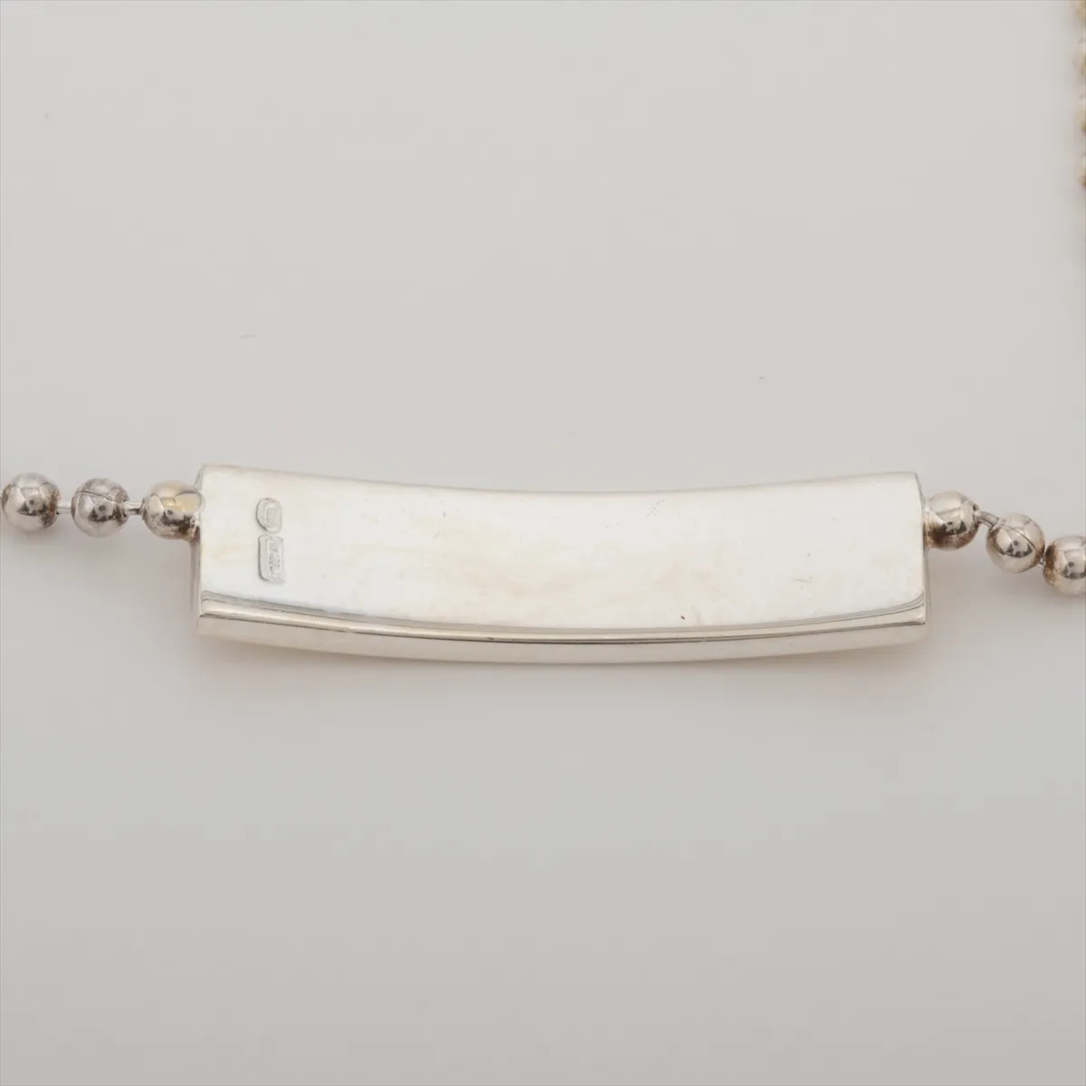 logo plate choker, 925 sterling silver, 11.0g, silver, — view 3