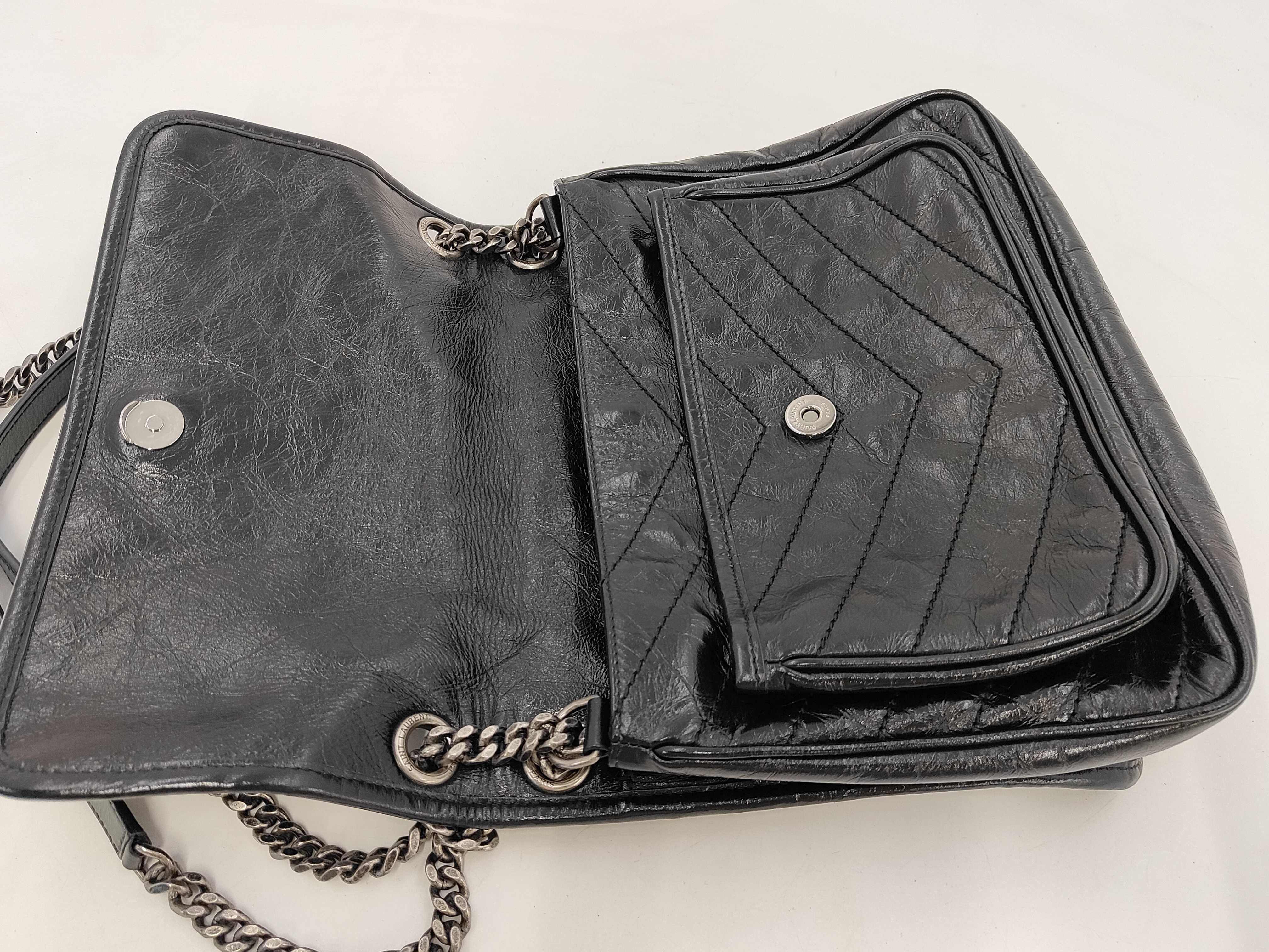 Niki Medium Leather Chain Shoulder Bag — view 9