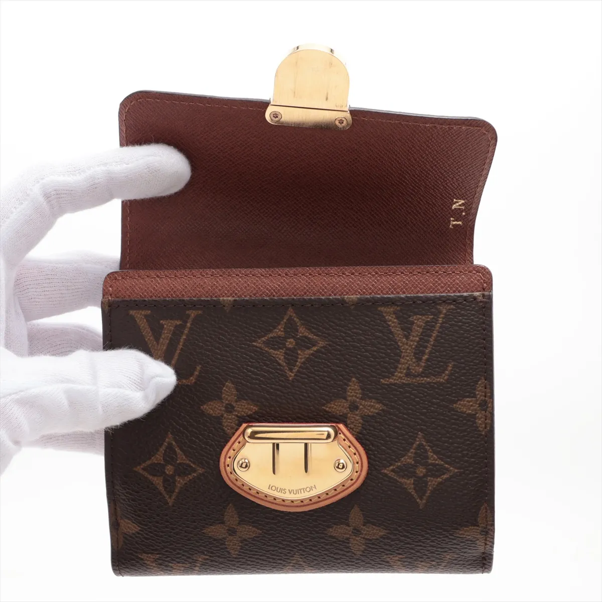 Monogram Portefeuille Joy M60211 TN3101 Brown Compact Wallet with Initials — view 3