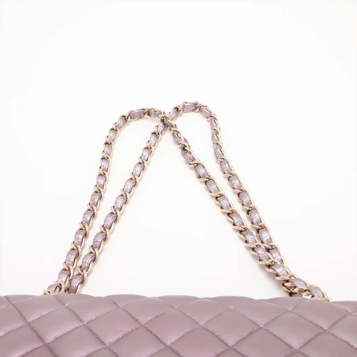 Matelassé 25 Lambskin Double Flap Double Chain Bag, Pink with Gold Hardware, 19999444, Serial Number 19-series, A01112 — view 6