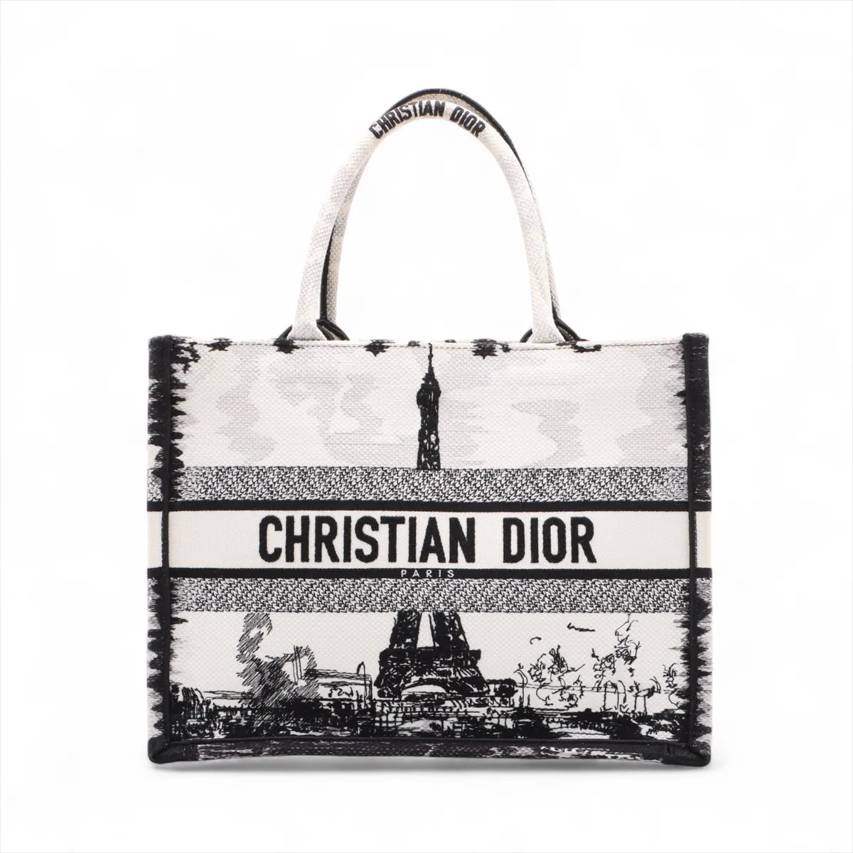 Book Tote Medium Canvas Tote Bag White x Black