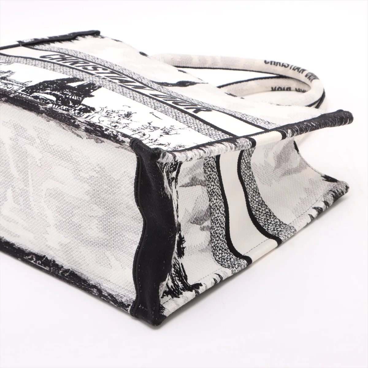 Book Tote Medium Canvas Tote Bag White x Black — view 3