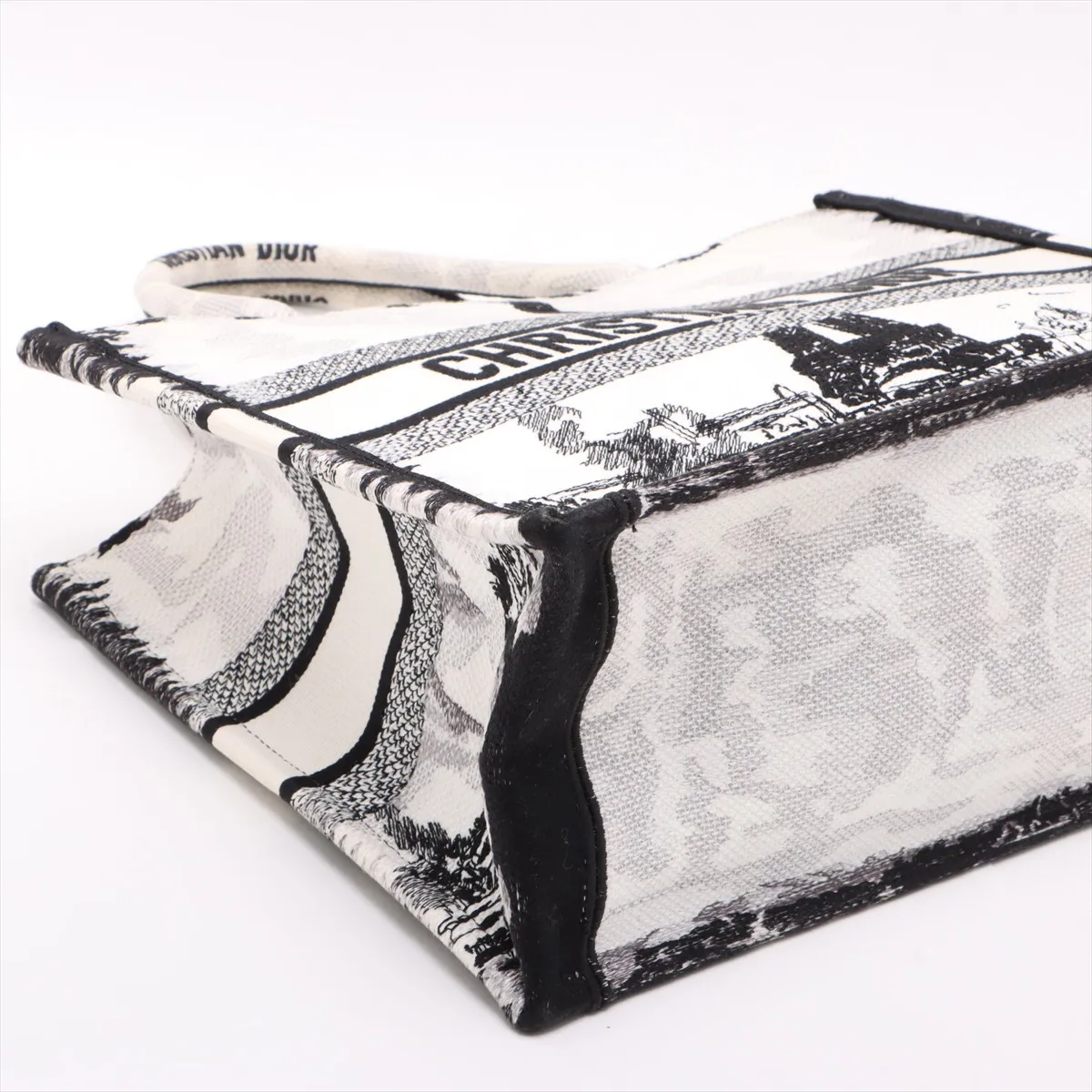 Book Tote Medium Canvas Tote Bag White x Black — view 4