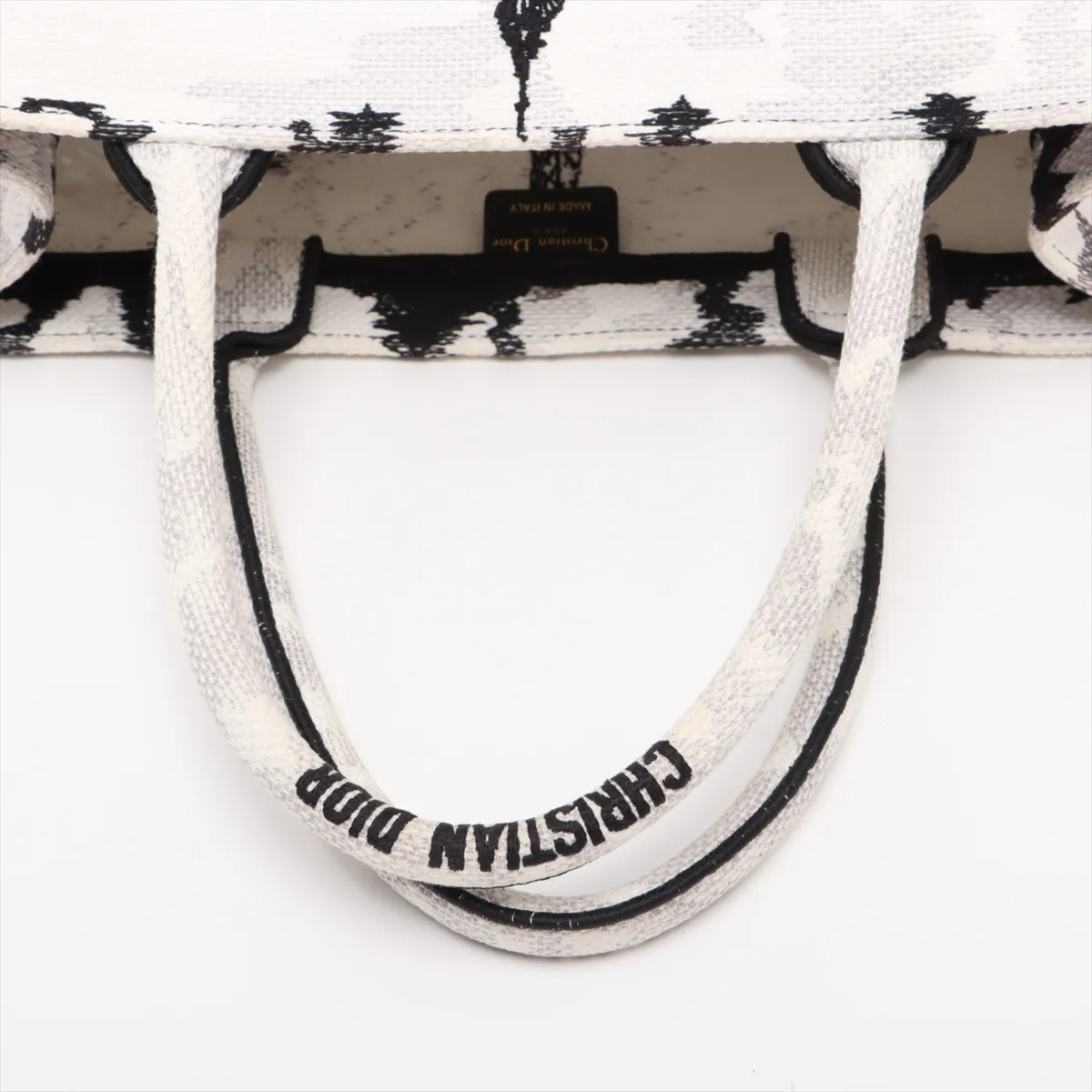 Book Tote Medium Canvas Tote Bag White x Black — view 5