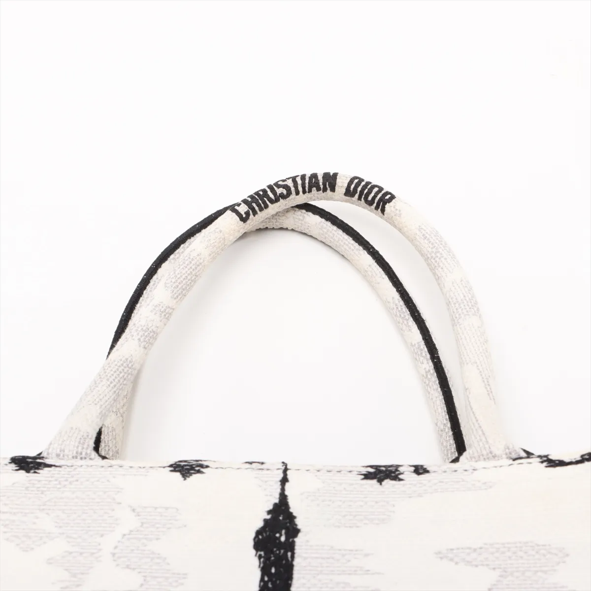 Book Tote Medium Canvas Tote Bag White x Black — view 6