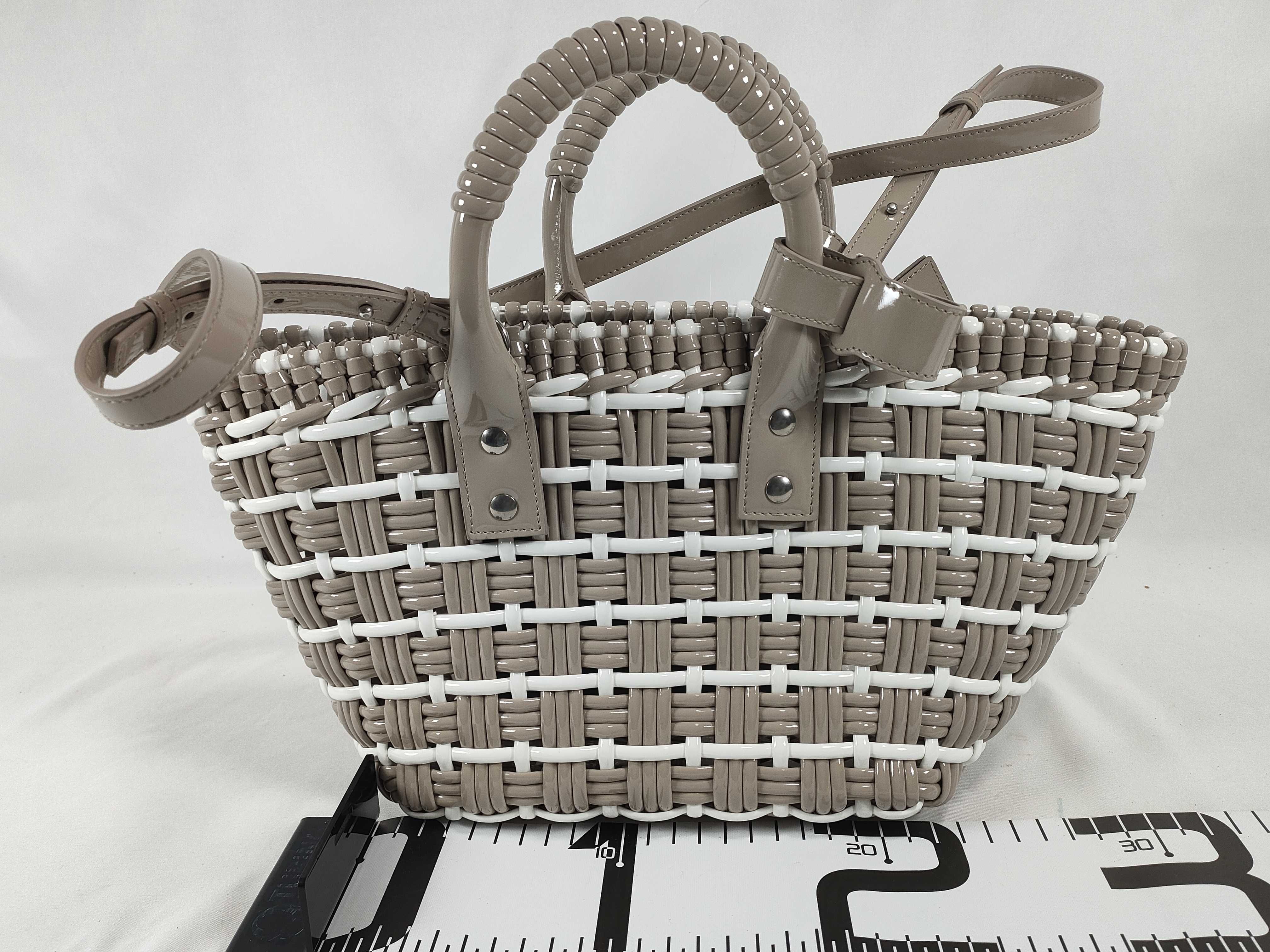 FR- Bistro basket bag XS Patent Leather 2-Way Handbag Beige White 67 Handbag — view 2