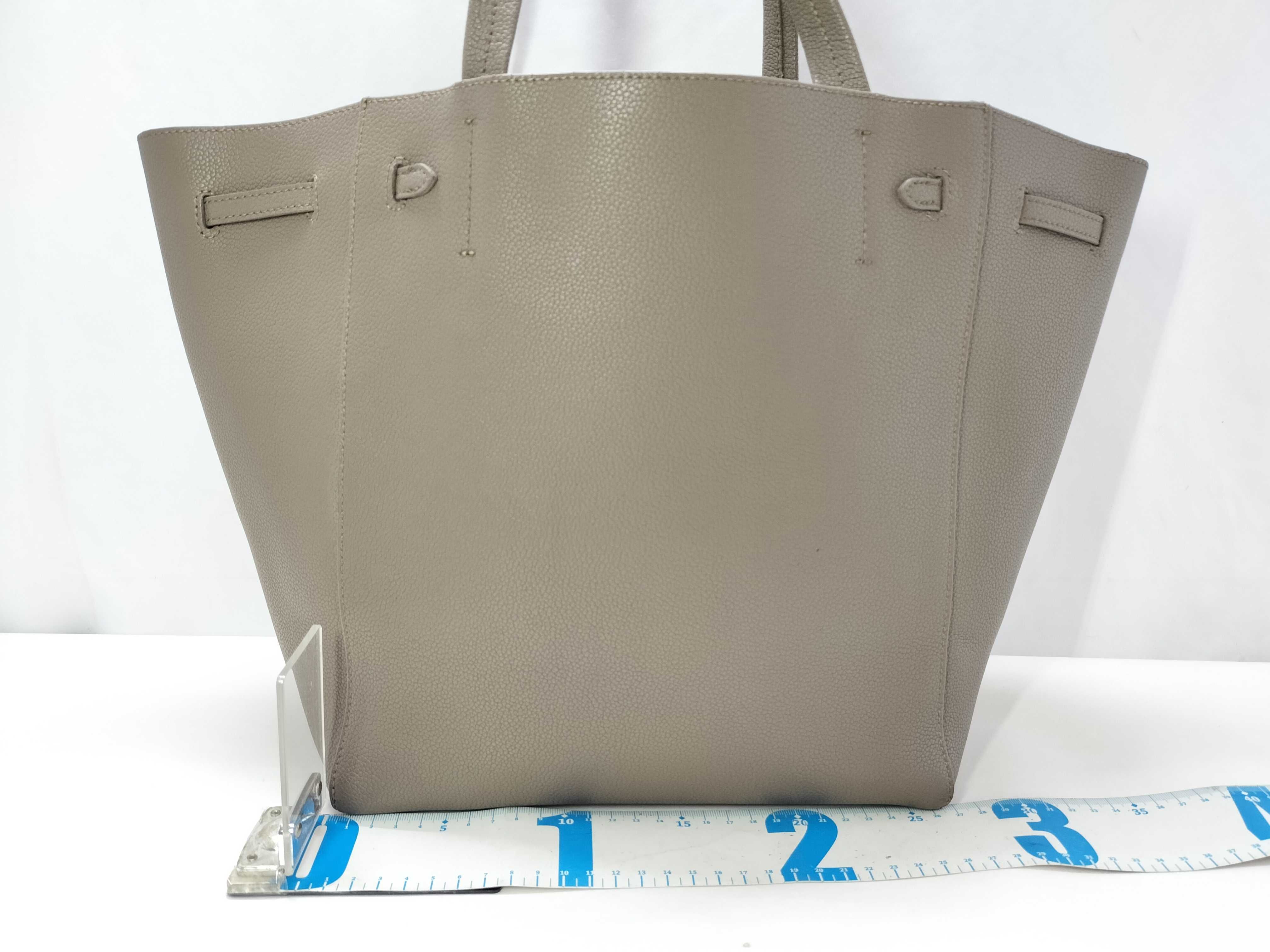 Cabas Phantom Medium Leather Tote Bag, Beige Tote Bag — view 2