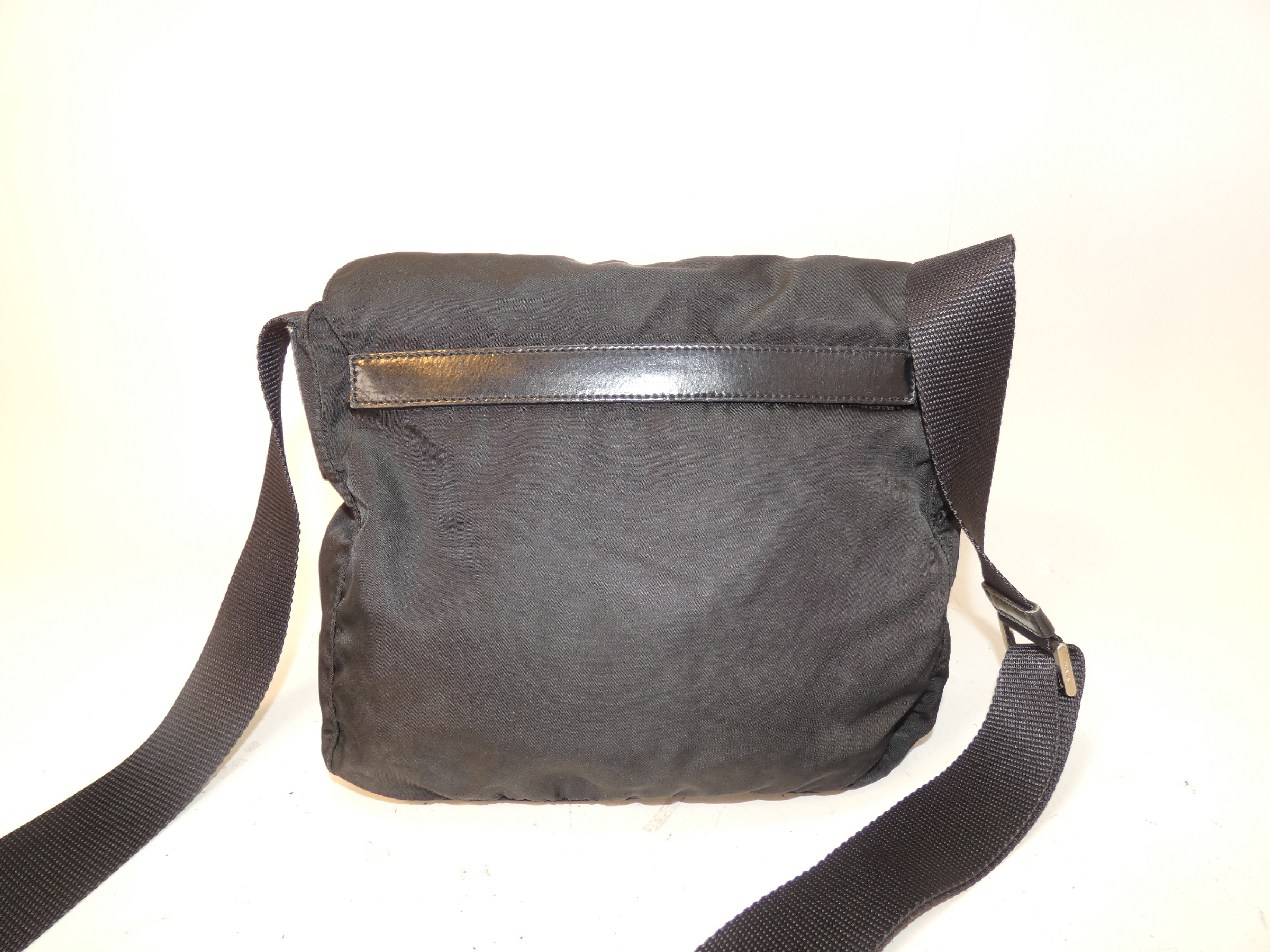 Front Belt Nylon Black Shoulder Bag — view 2