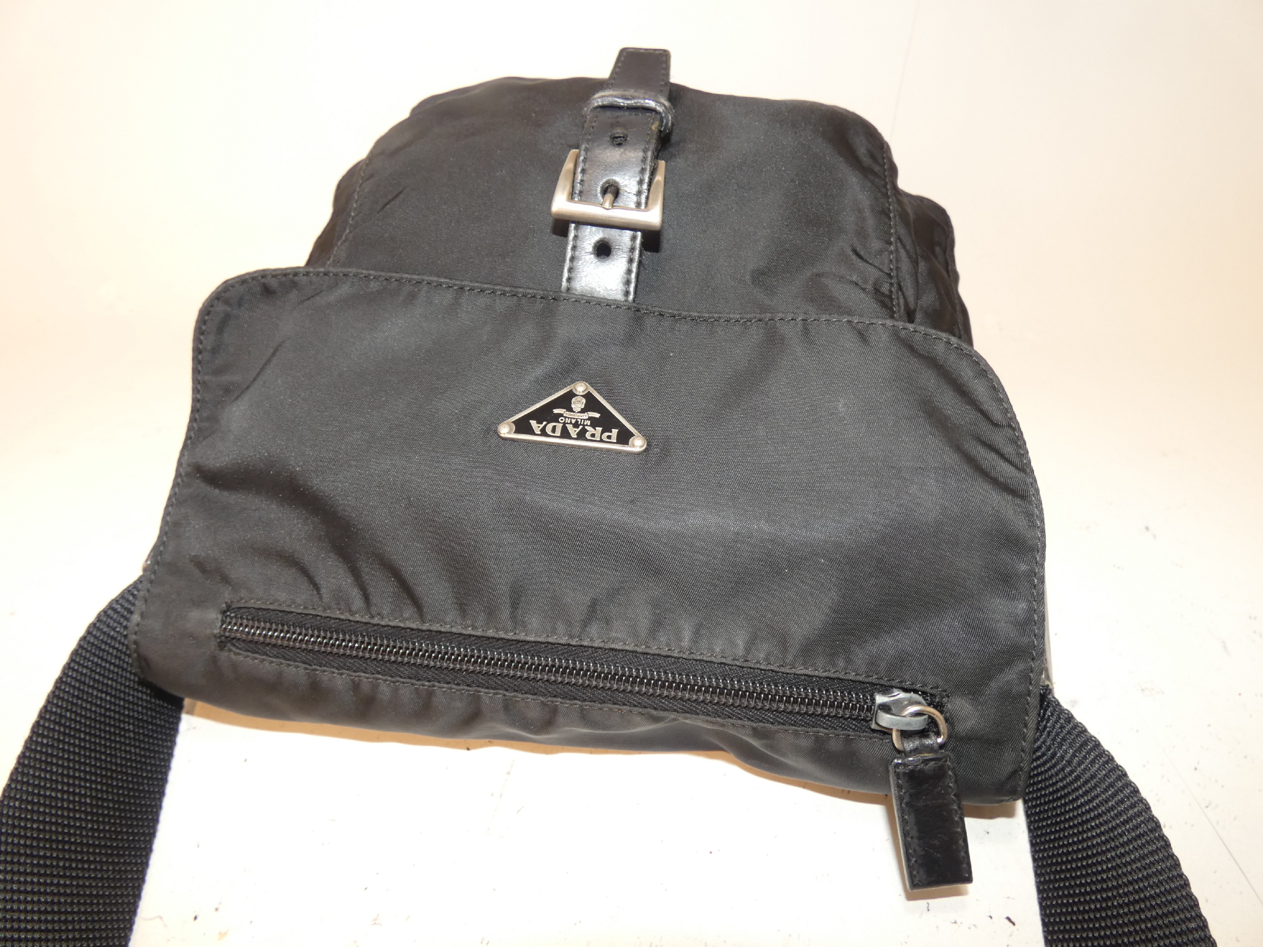 Front Belt Nylon Black Shoulder Bag — view 3