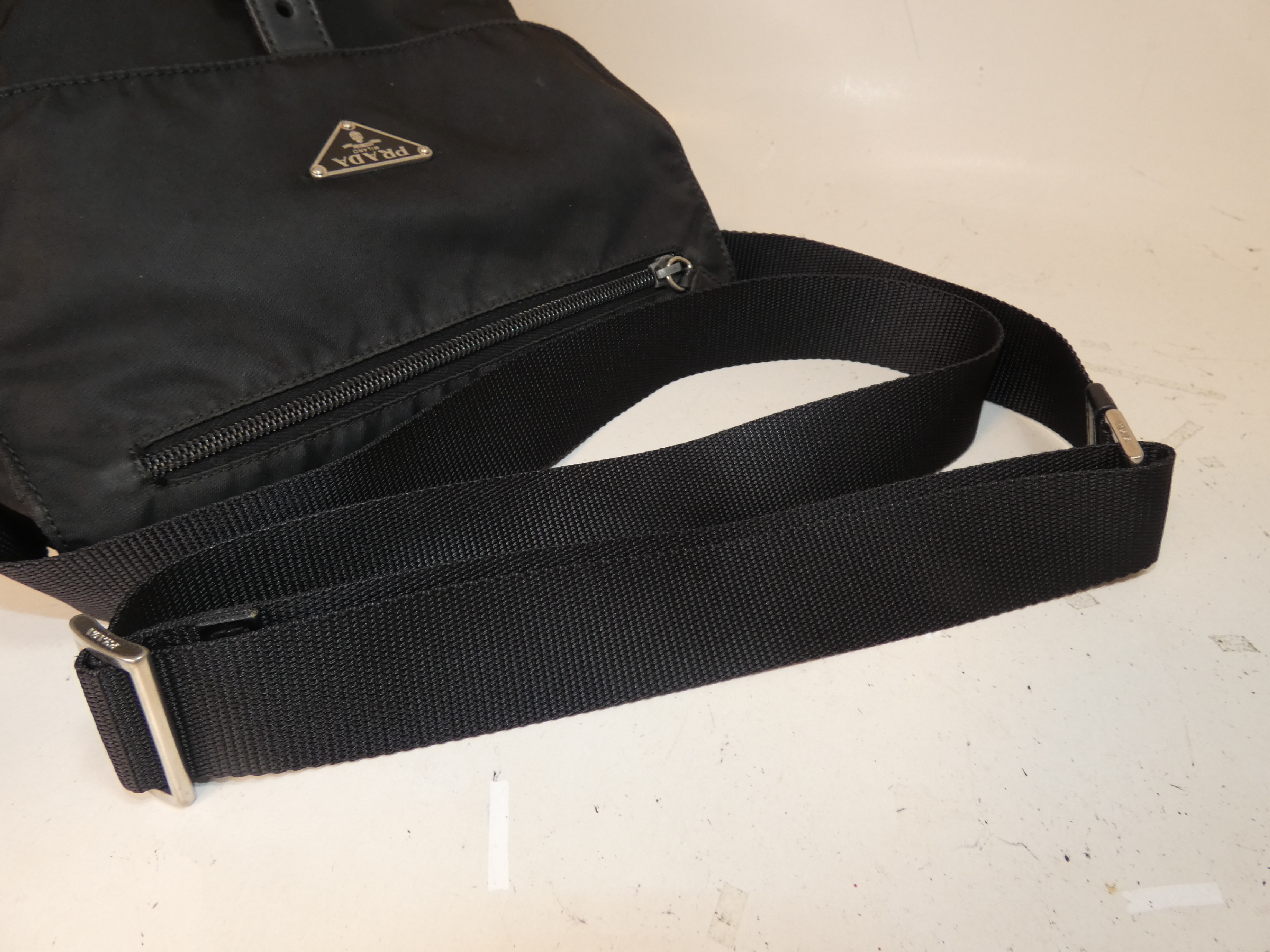 Front Belt Nylon Black Shoulder Bag — view 4
