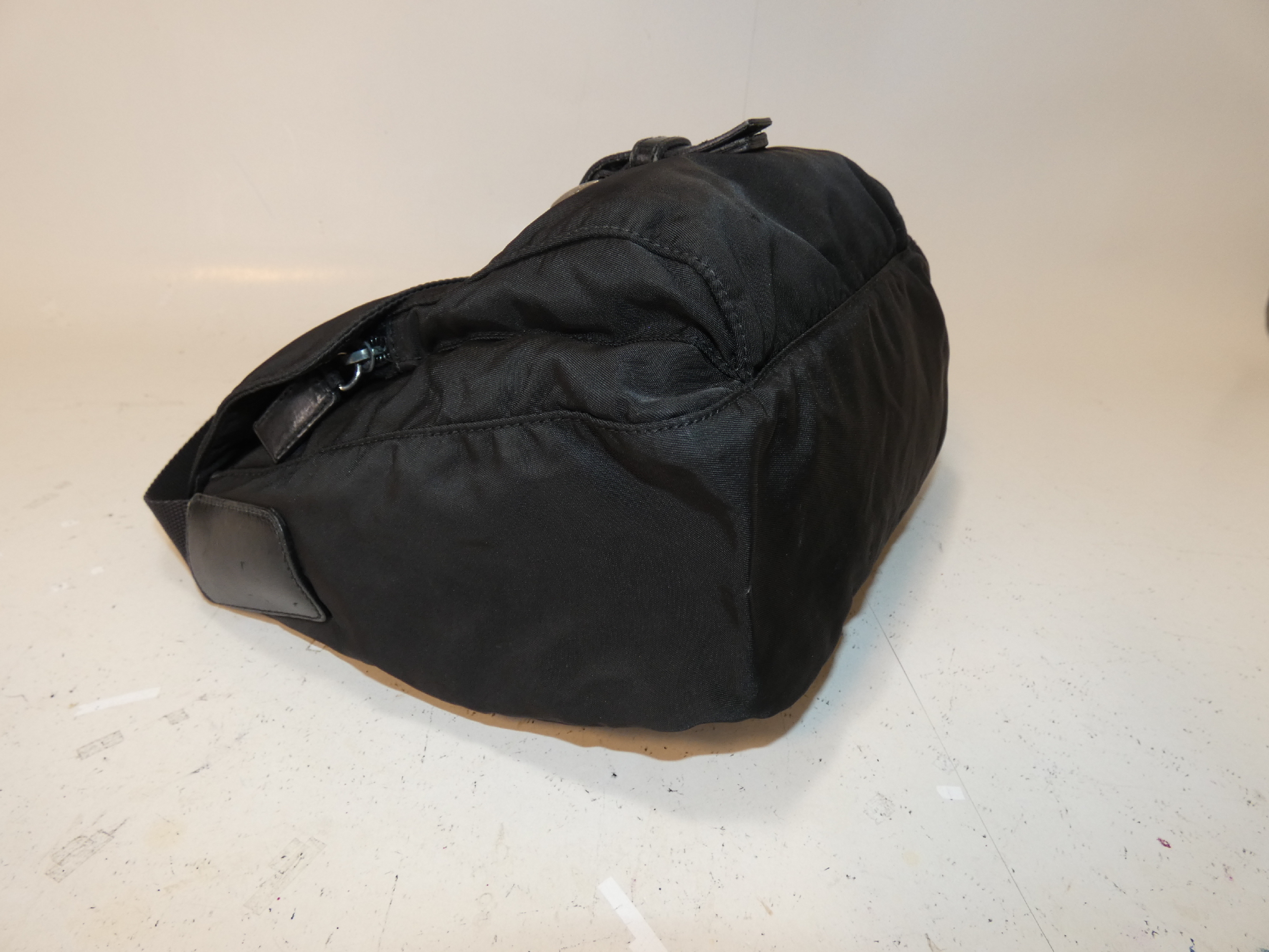 Front Belt Nylon Black Shoulder Bag — view 6