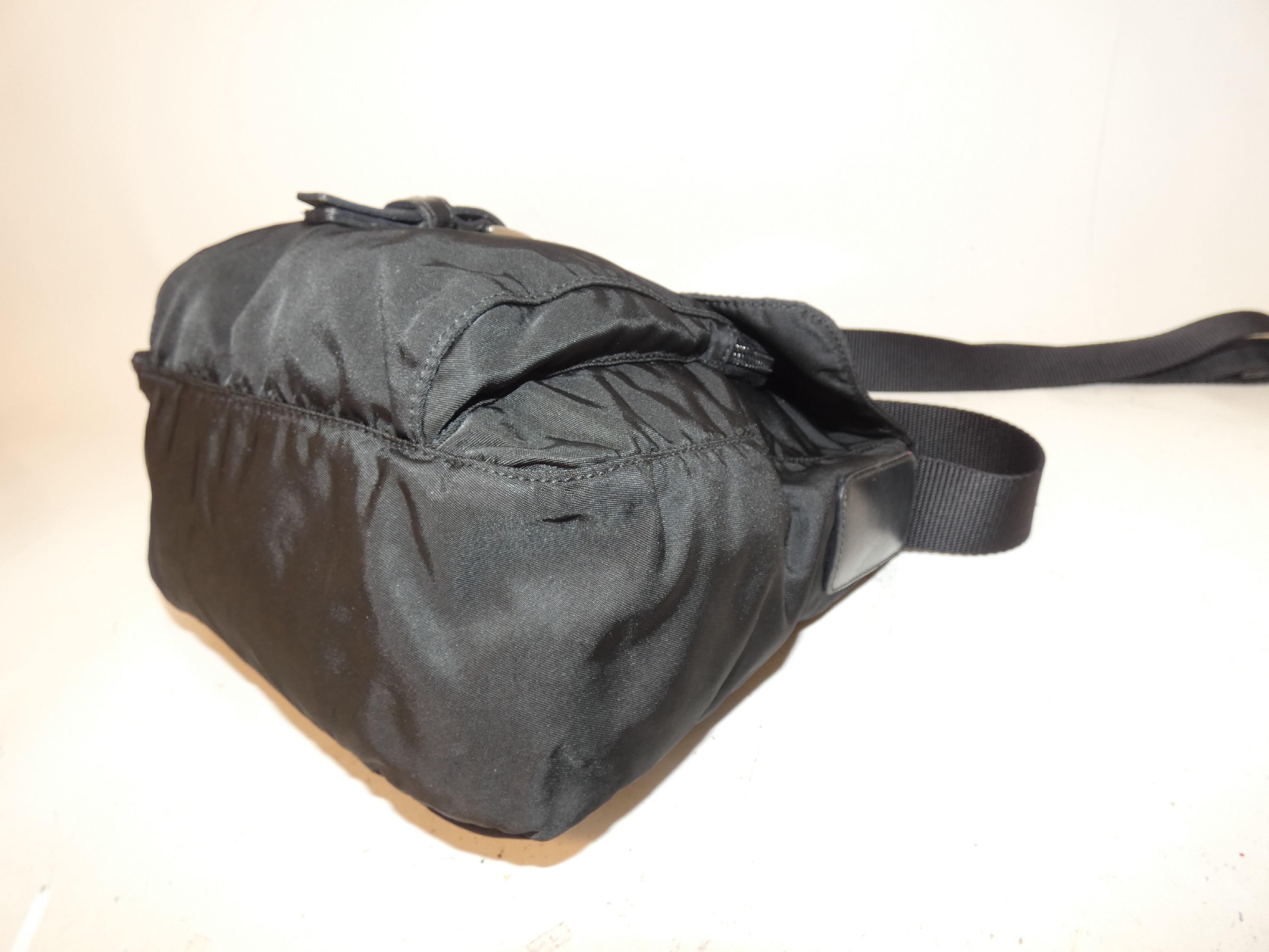 Front Belt Nylon Black Shoulder Bag — view 7