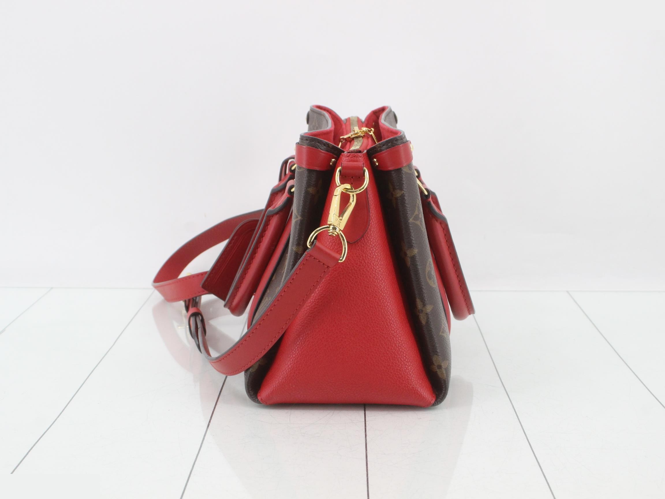 LV M44818 Soufflot NV BB 2-Way Bag Cerise with Strap — view 3