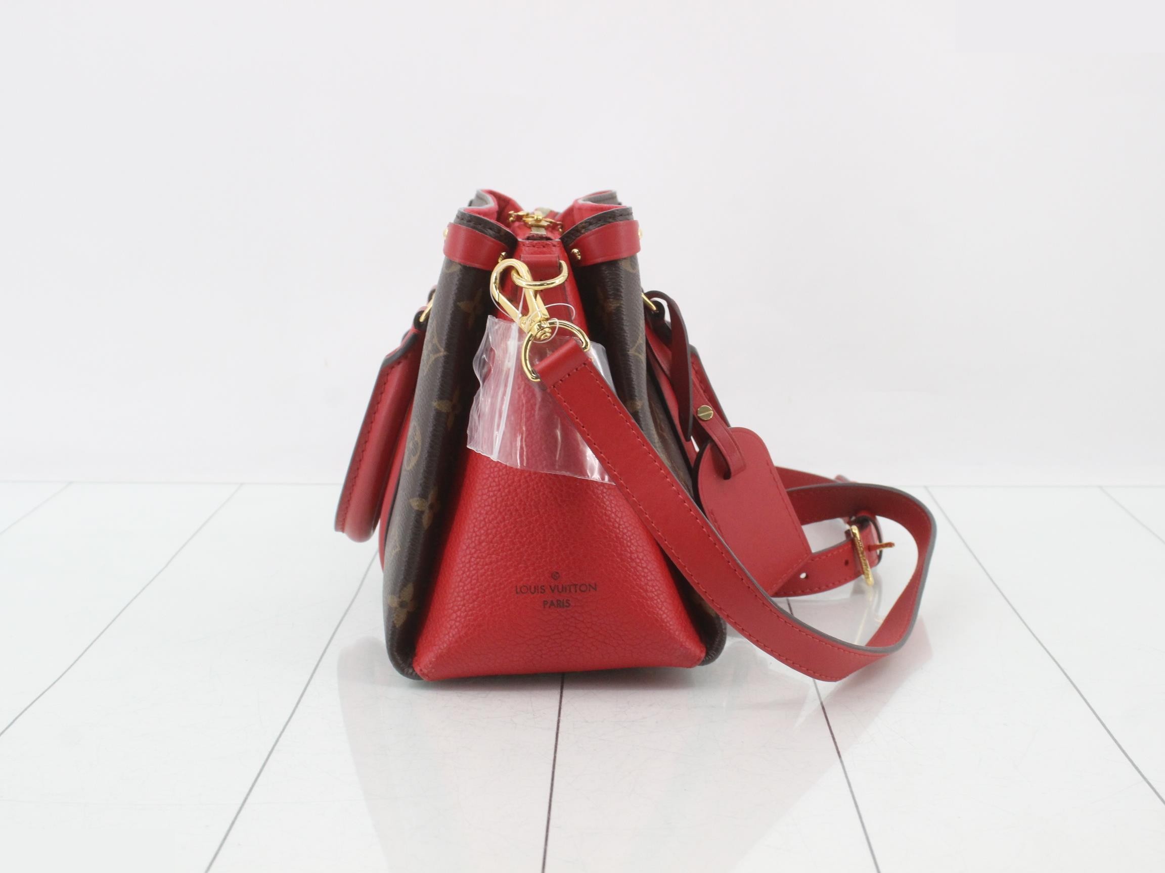 LV M44818 Soufflot NV BB 2-Way Bag Cerise with Strap — view 4