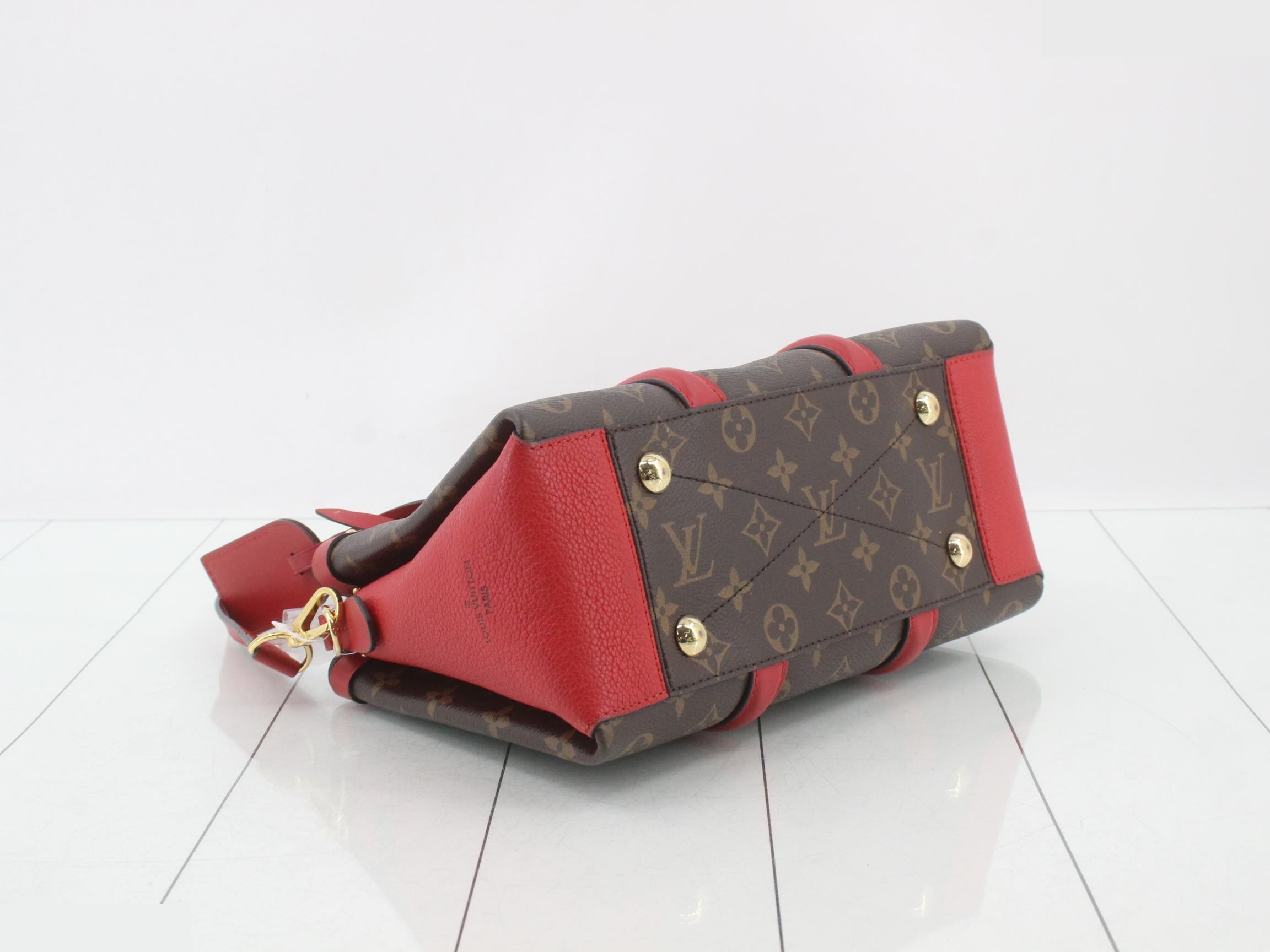 LV M44818 Soufflot NV BB 2-Way Bag Cerise with Strap — view 5