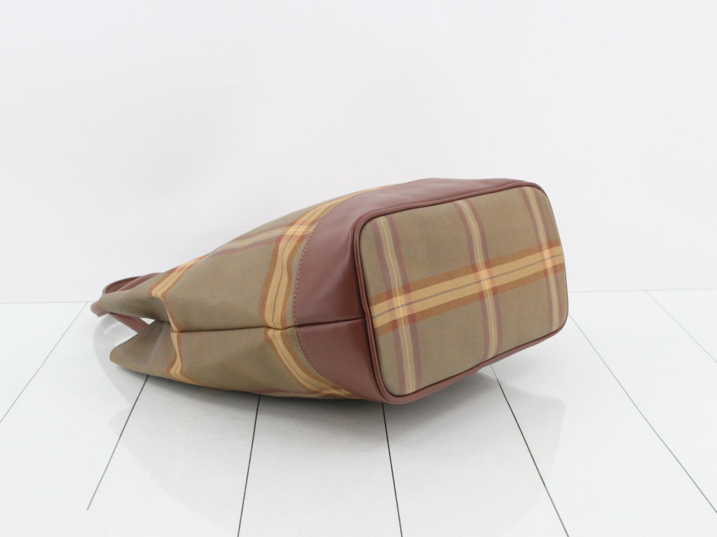 handbag for women, khaki brown check pattern, horse logo. — view 5