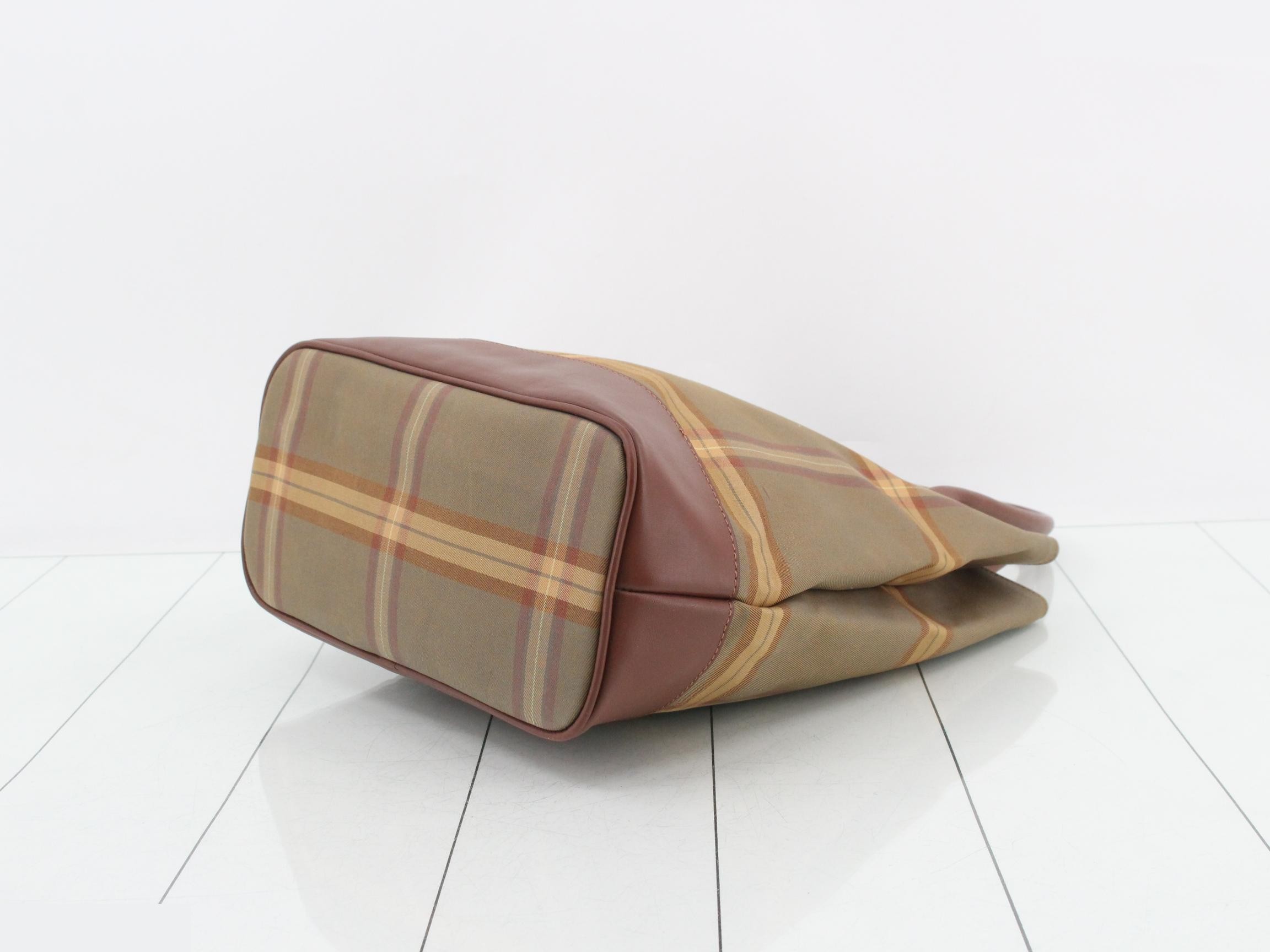 handbag for women, khaki brown check pattern, horse logo. — view 6