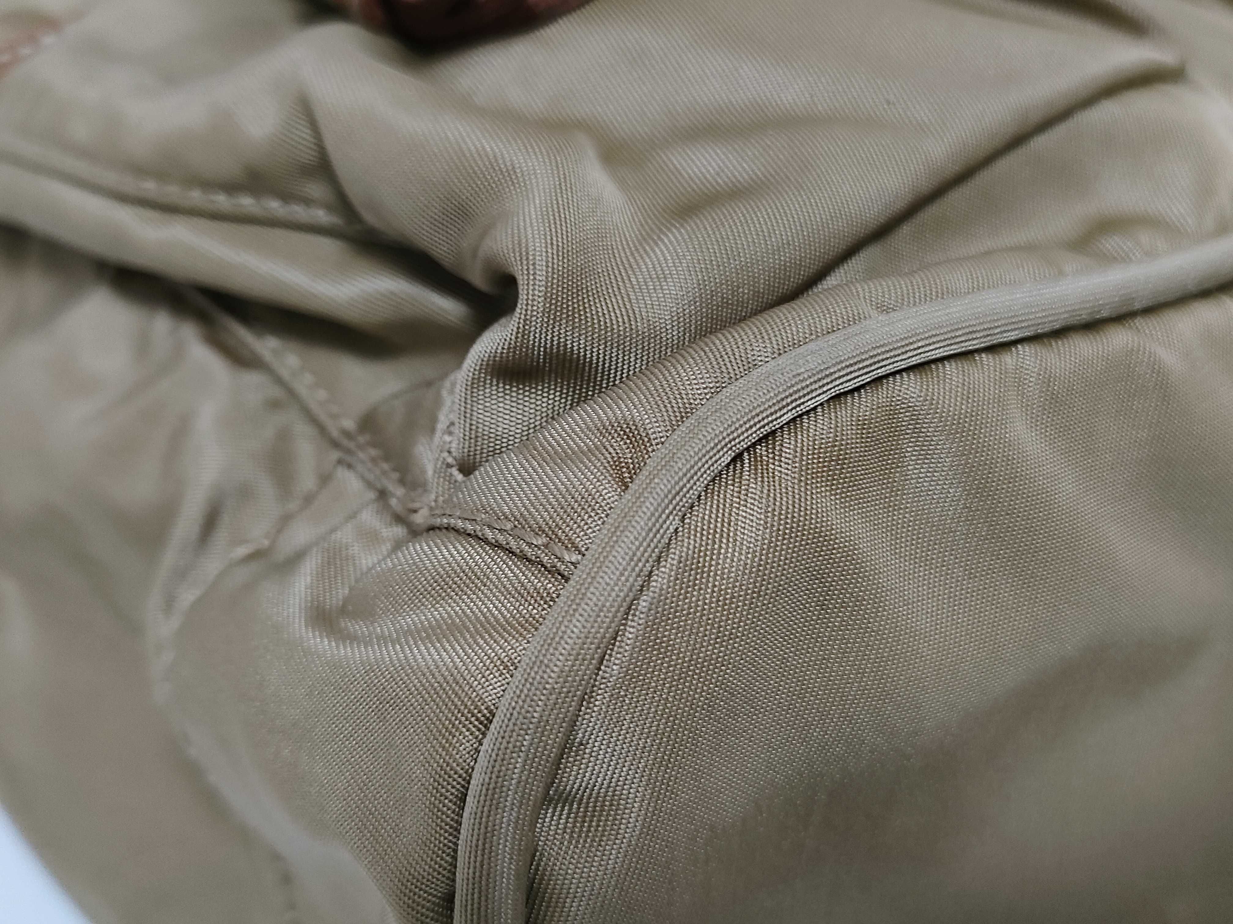 Nylon Backpack (Khaki Beige, Brown Leather) — view 7