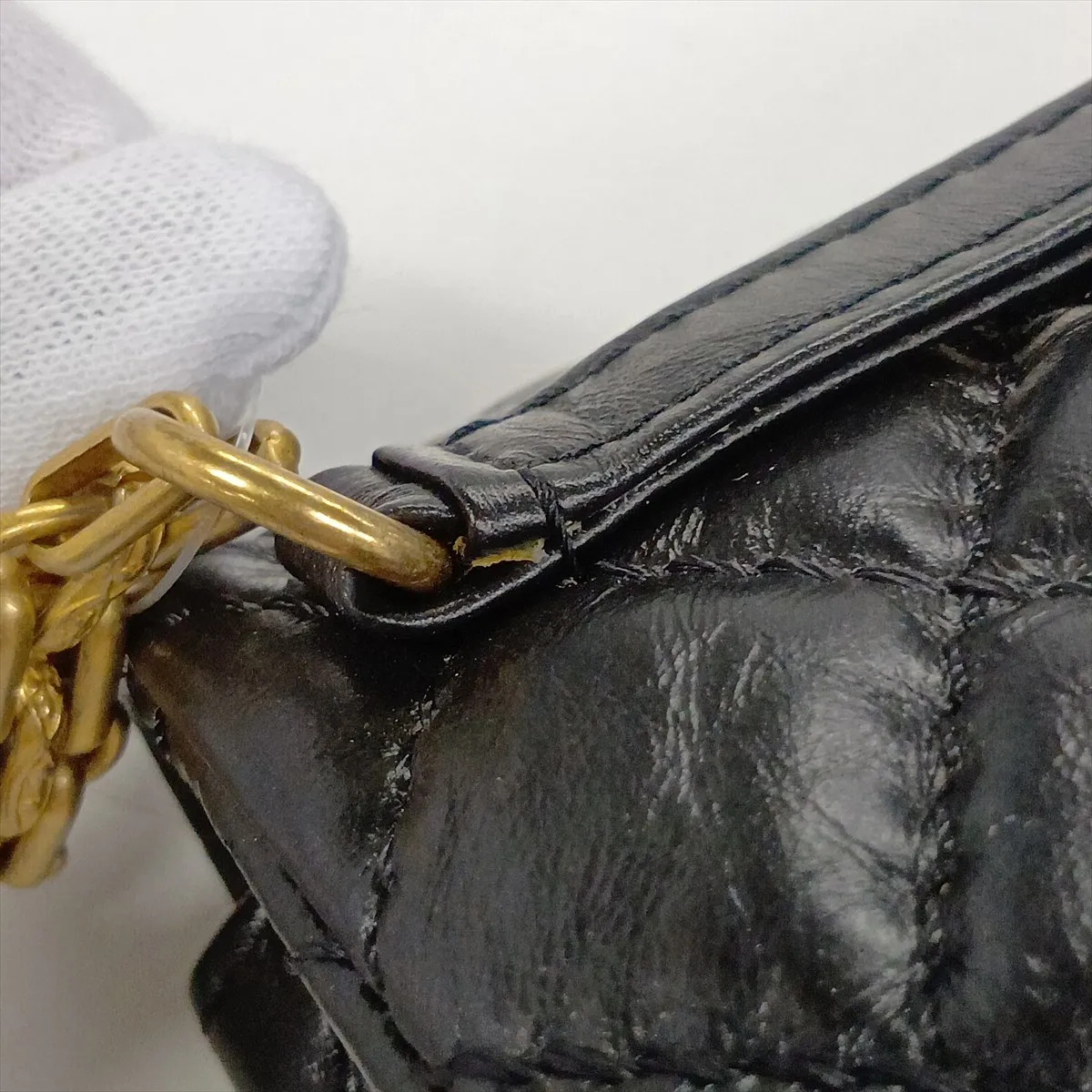 2.55 Vintage Calfskin Waist Pouch, Black with Gold Hardware, 27556983, Serial Number 27 — view 12