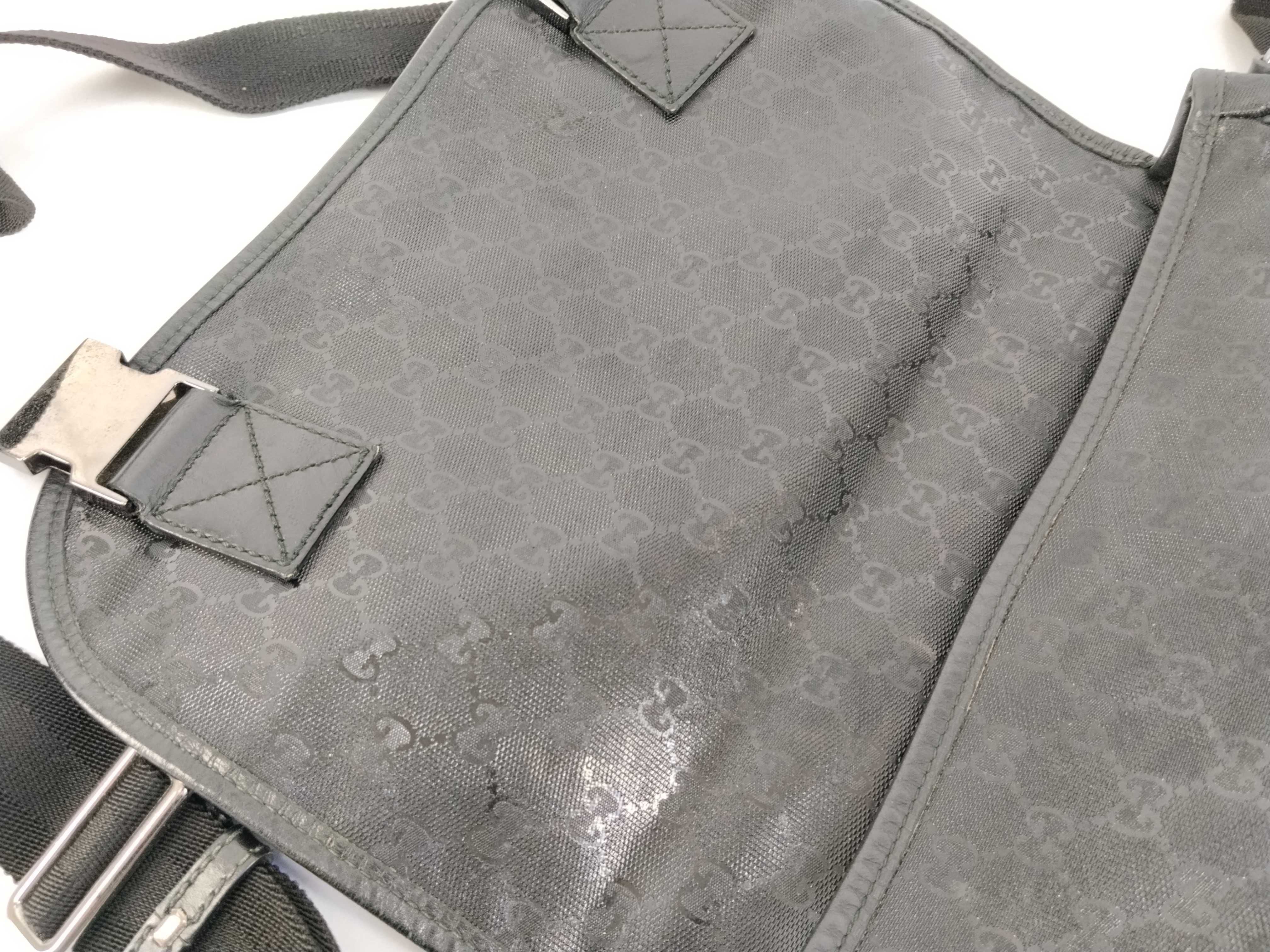 GG Supreme PVC x Leather Messenger Shoulder Bag — view 9