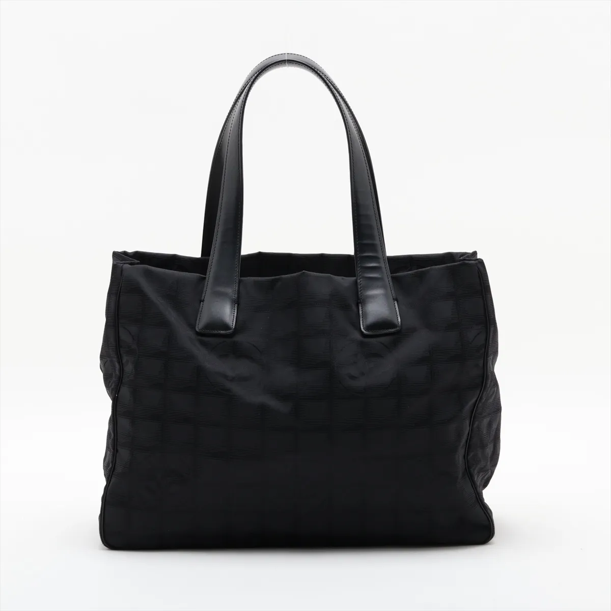 New Travel Line Nylon x Leather Tote Bag, Black with Gold Hardware, 10335674 (Serial Number in the 10s) — view 2