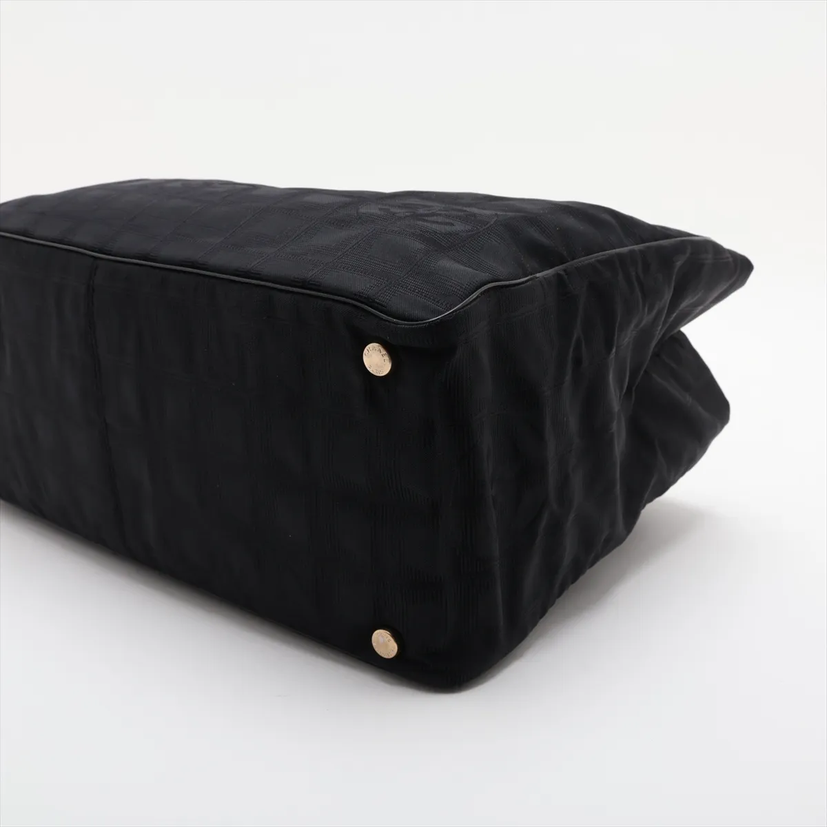 New Travel Line Nylon x Leather Tote Bag, Black with Gold Hardware, 10335674 (Serial Number in the 10s) — view 3
