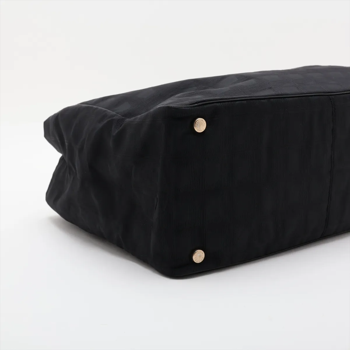 New Travel Line Nylon x Leather Tote Bag, Black with Gold Hardware, 10335674 (Serial Number in the 10s) — view 4