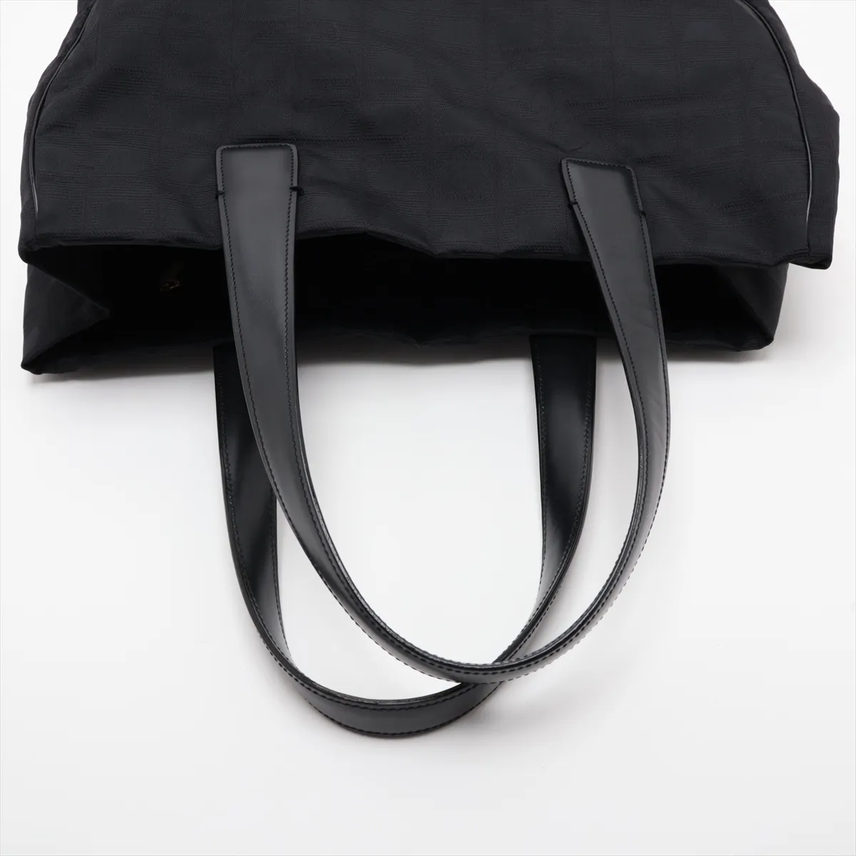 New Travel Line Nylon x Leather Tote Bag, Black with Gold Hardware, 10335674 (Serial Number in the 10s) — view 5