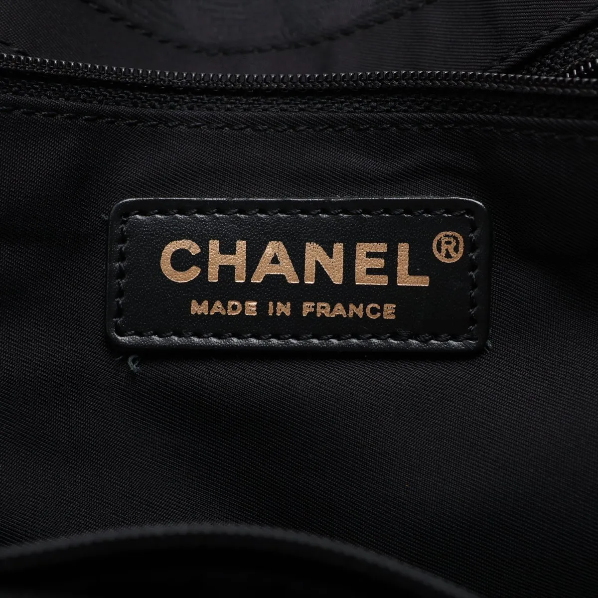New Travel Line Nylon x Leather Tote Bag, Black with Gold Hardware, 10335674 (Serial Number in the 10s) — view 10