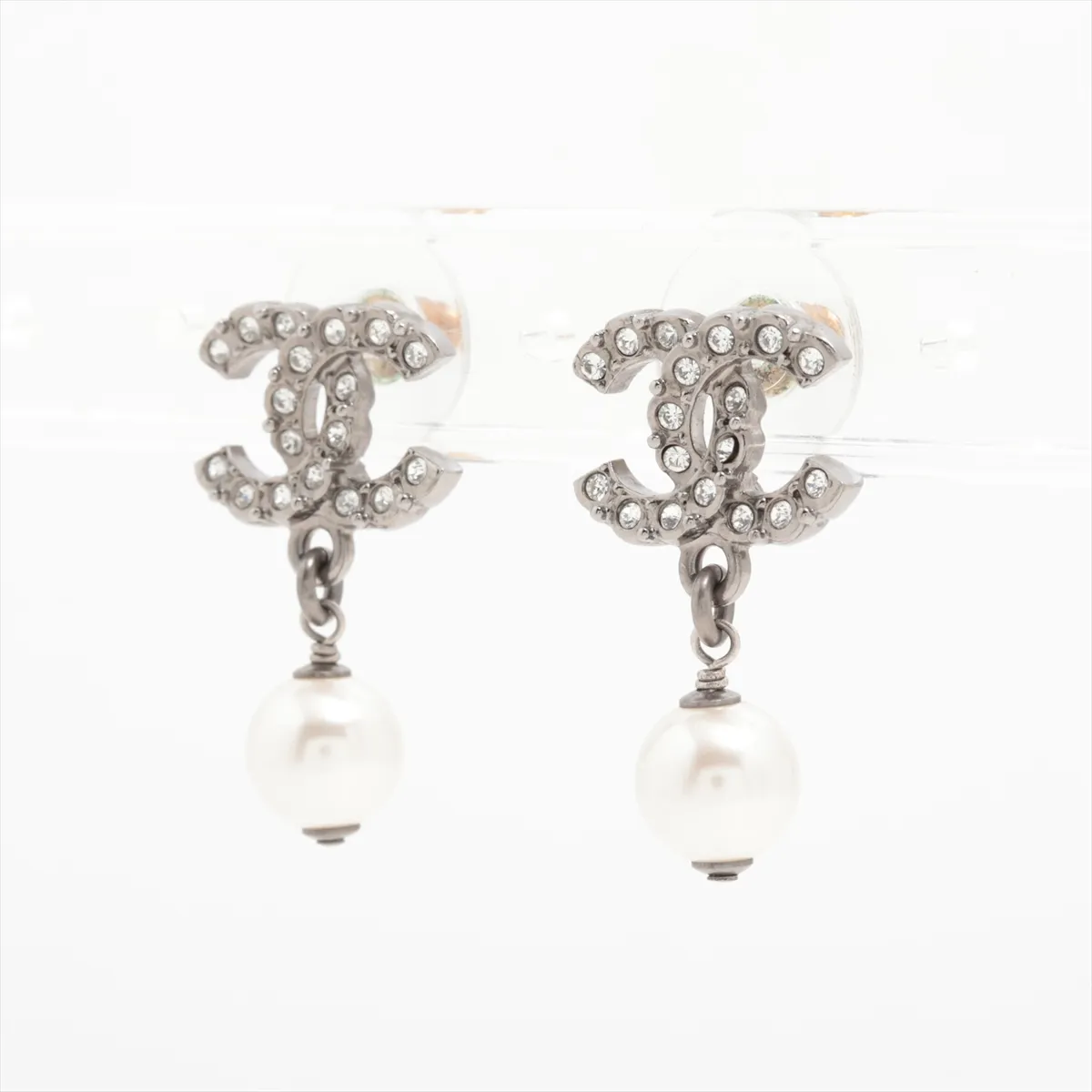 Coco Mark C21K Earrings (Pair) Metal x Rhinestone x Faux Pearl - — view 3