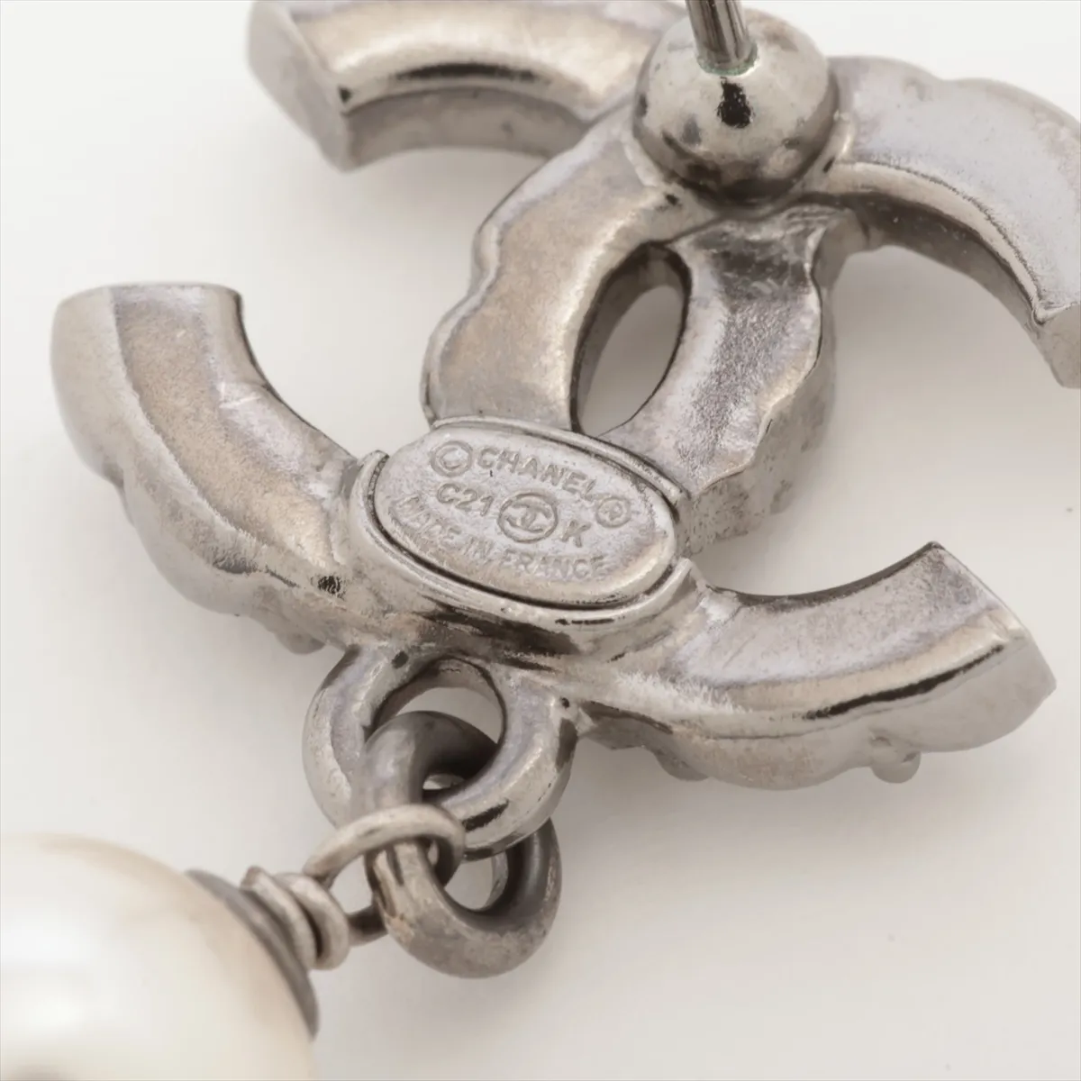 Coco Mark C21K Earrings (Pair) Metal x Rhinestone x Faux Pearl - — view 5