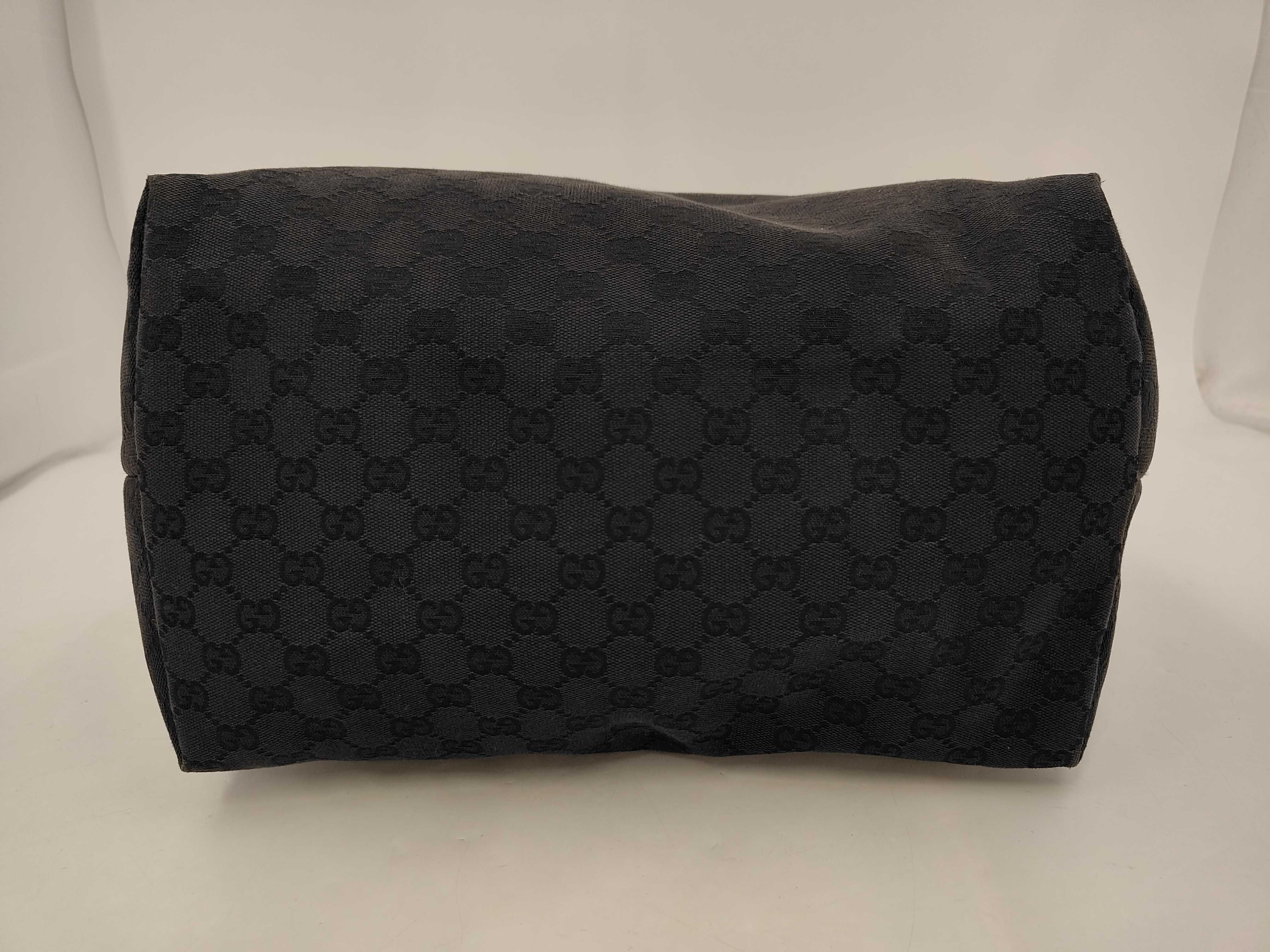 GG Canvas Tote Bag, Black Shoulder Bag (GG Canvas x Leather) — view 3