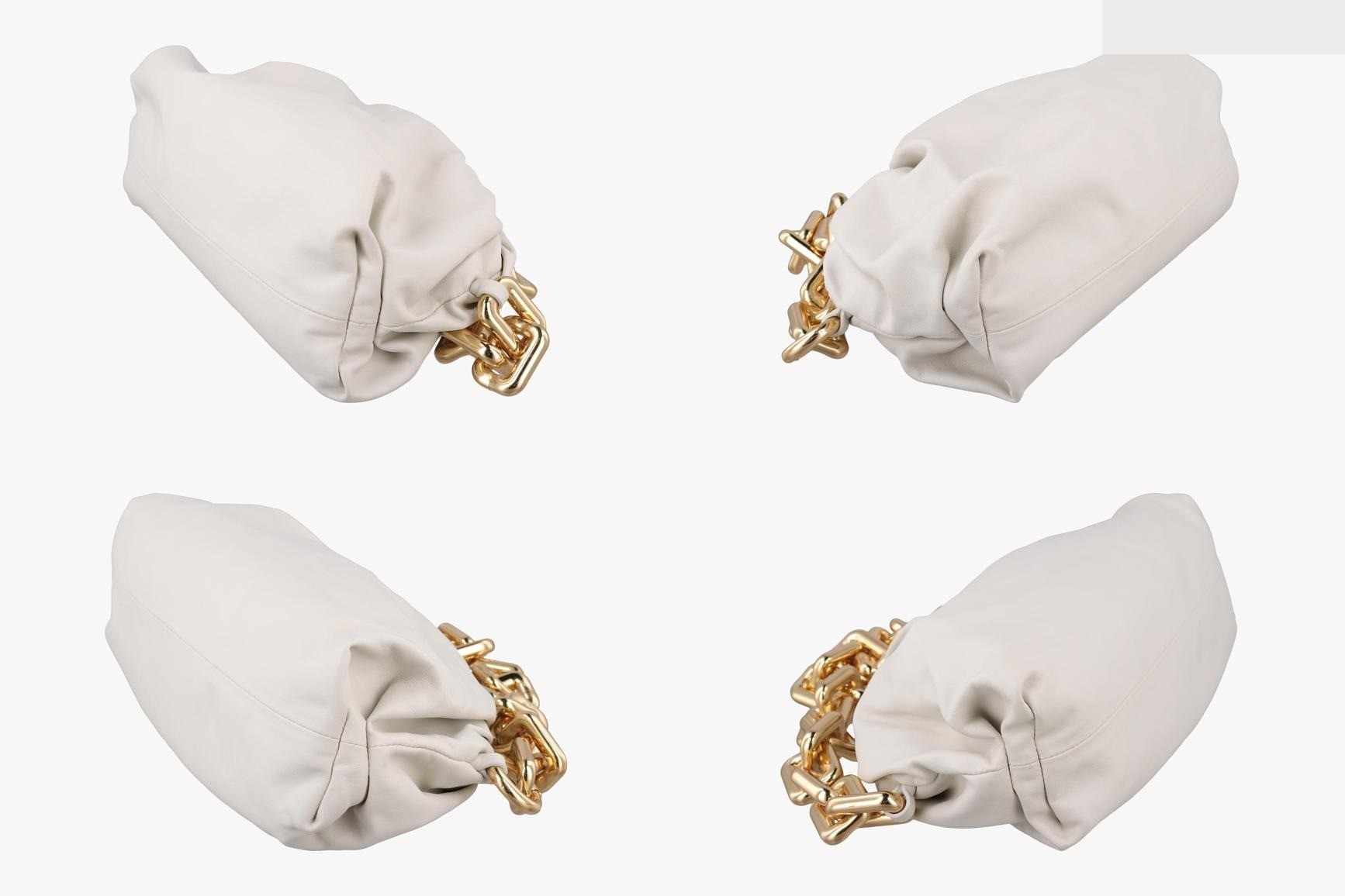 The Chain Pouch, Lambskin, White — view 4