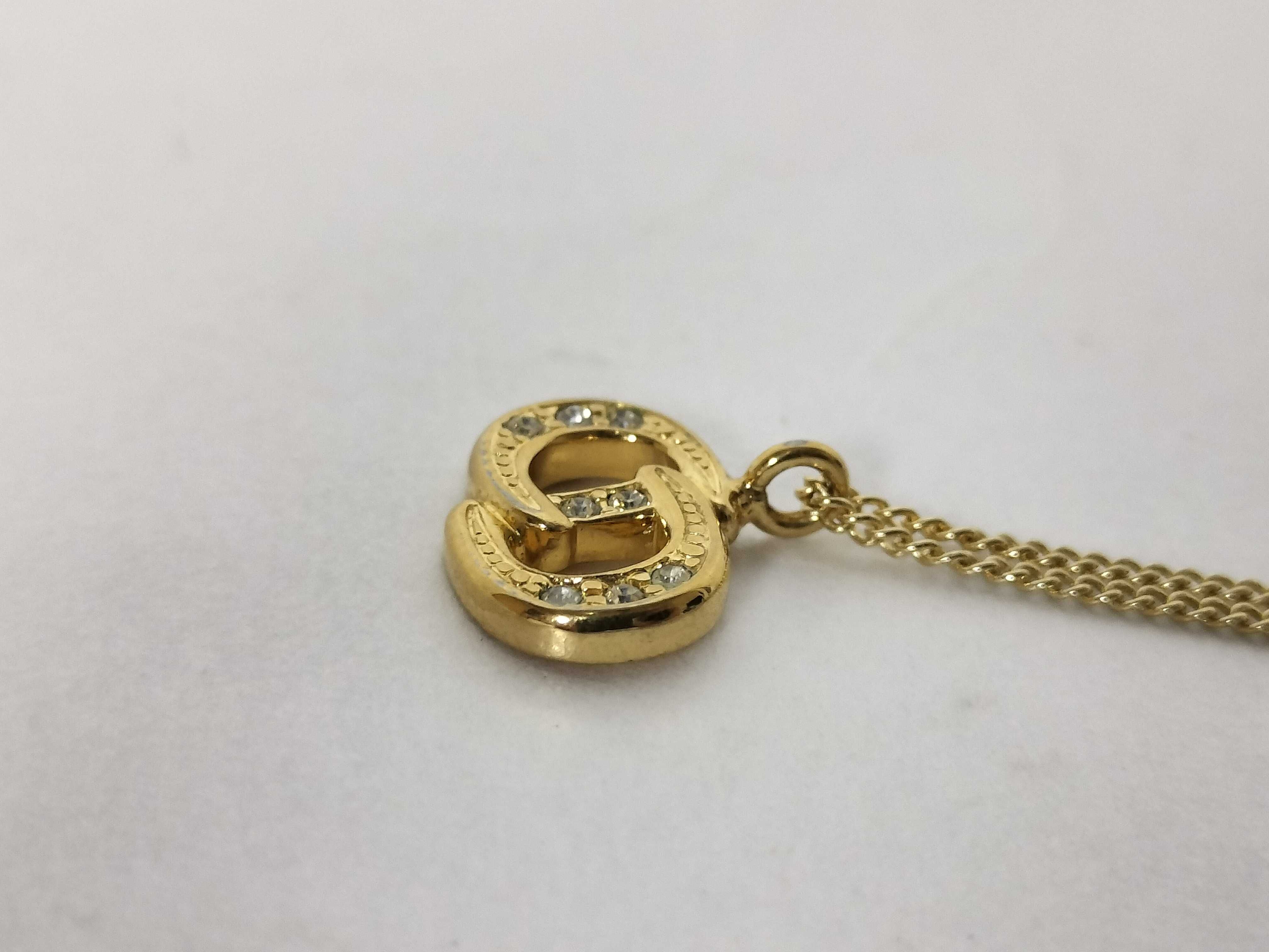 3D CD Logo Rhinestone Necklace — view 3