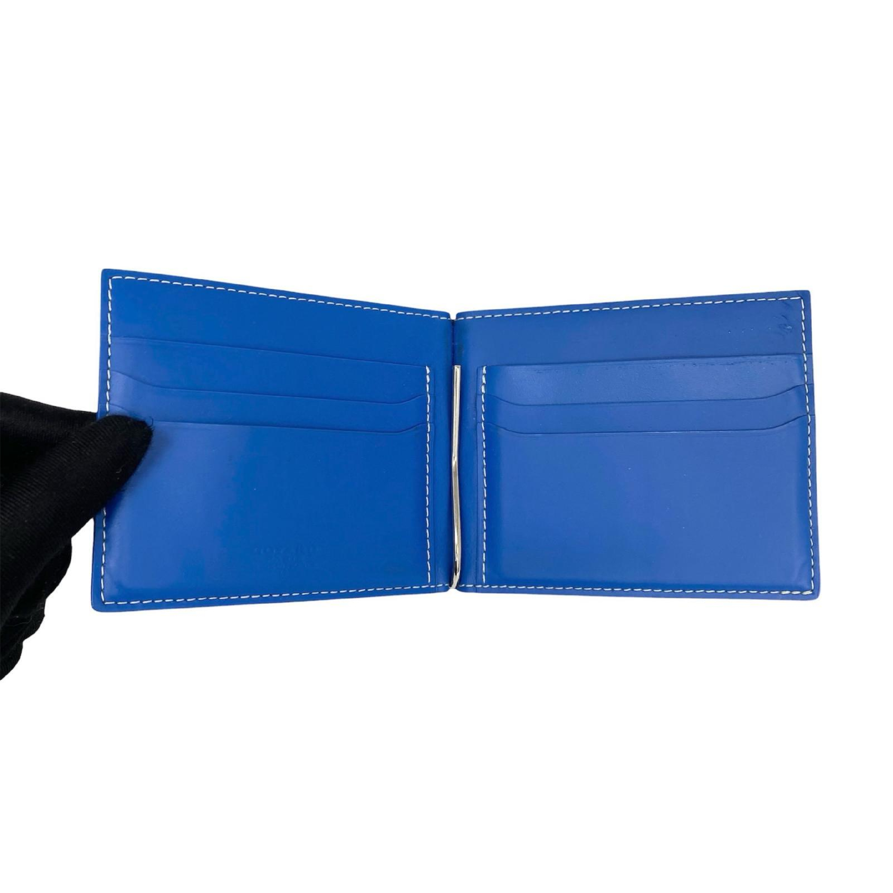 Blue Coated Canvas Bi-fold Wallet Billfold — view 12
