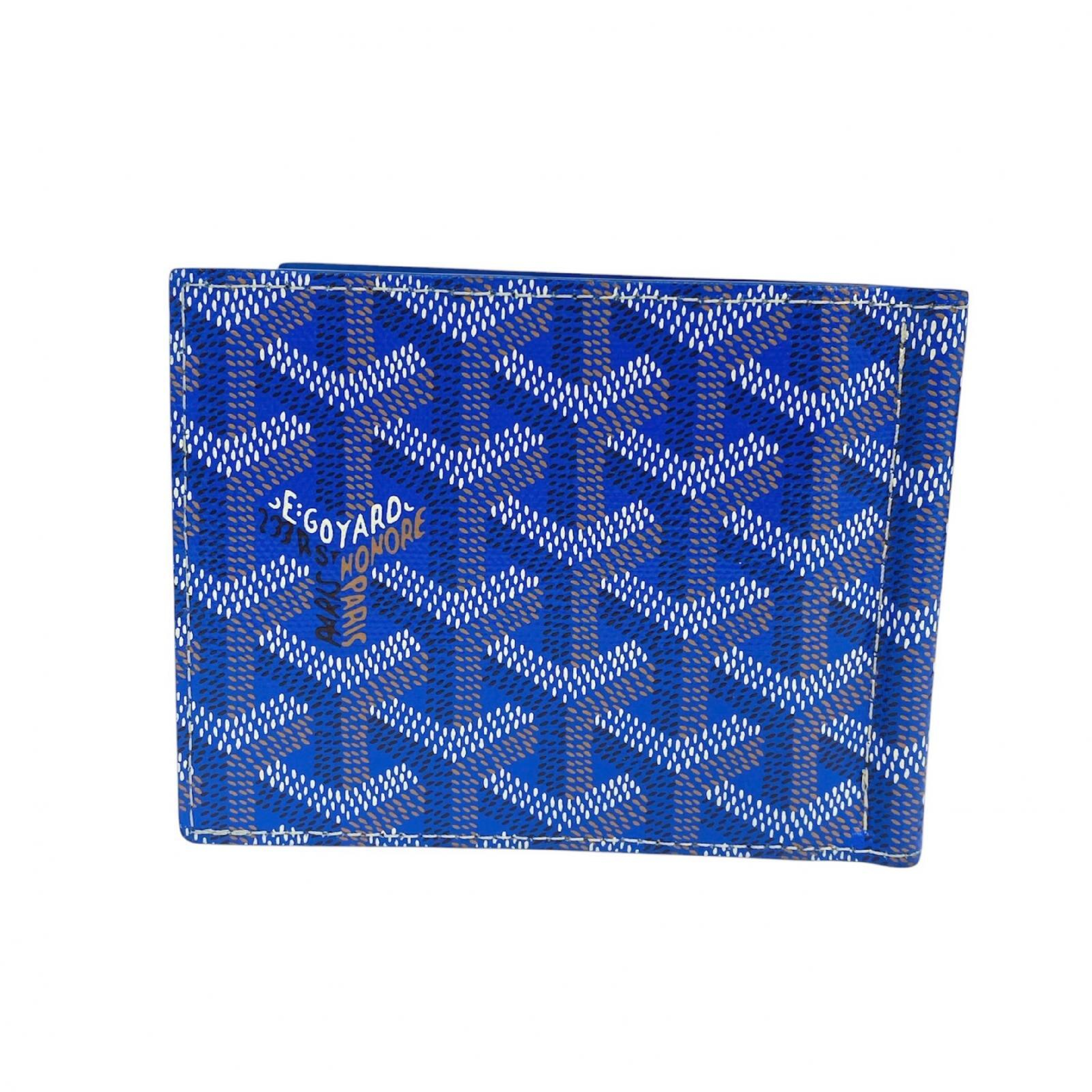 Blue Coated Canvas Bi-fold Wallet Billfold — view 3